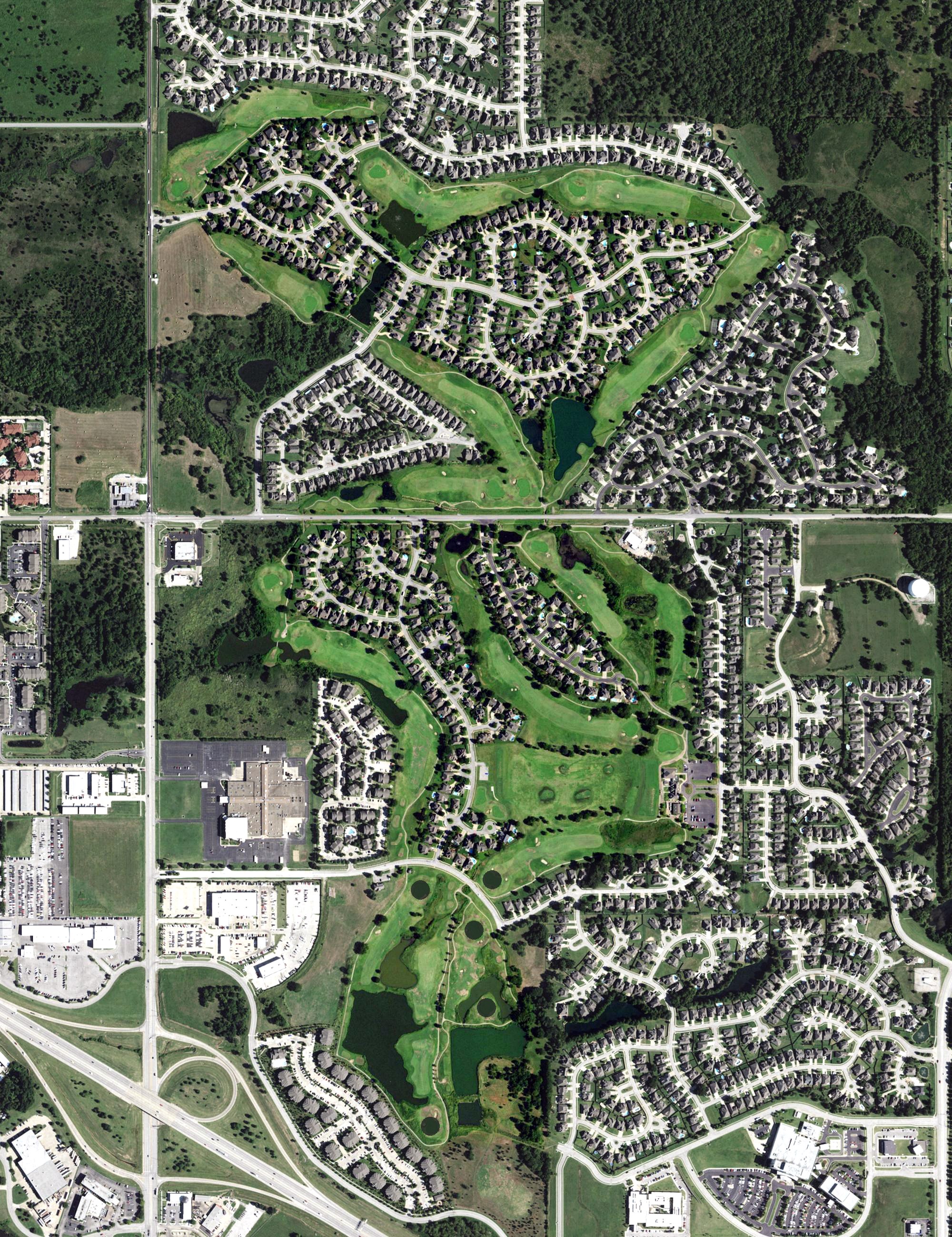 Aerial view of Battle Creek Golf Club, OK