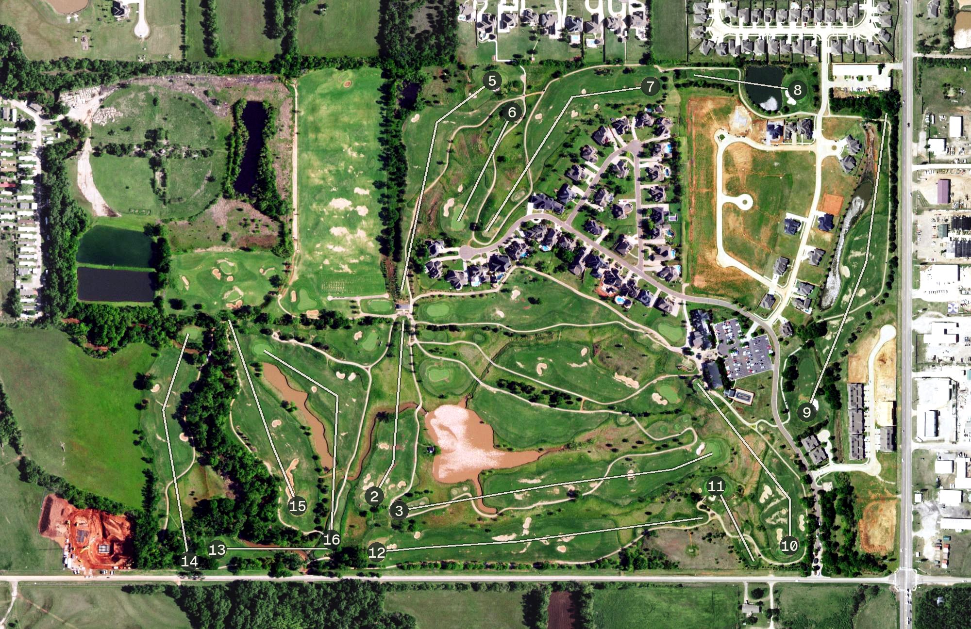Aerial view of Belmar Golf Club, OK