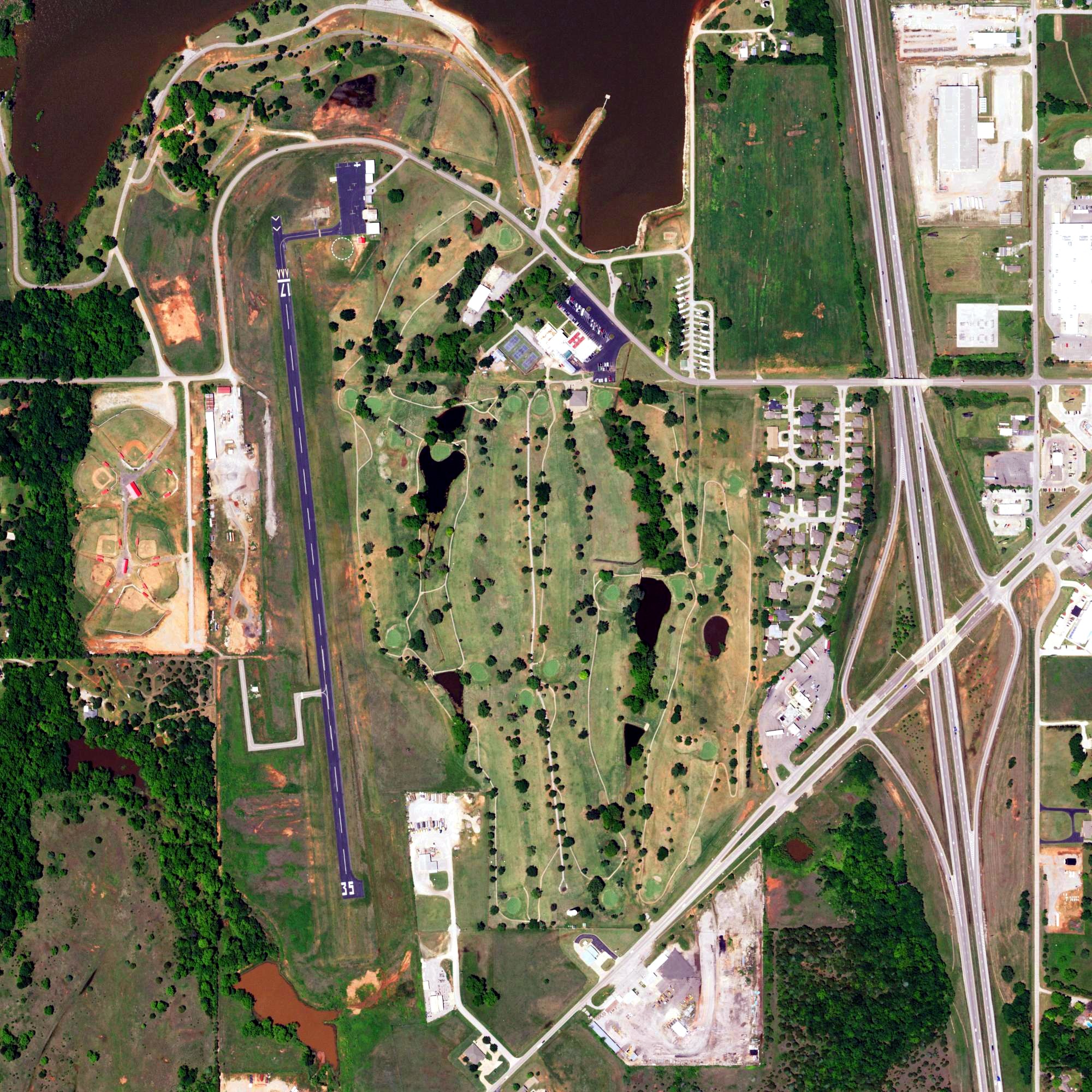 Aerial view of Brent Bruehl Memorial Golf Course, OK