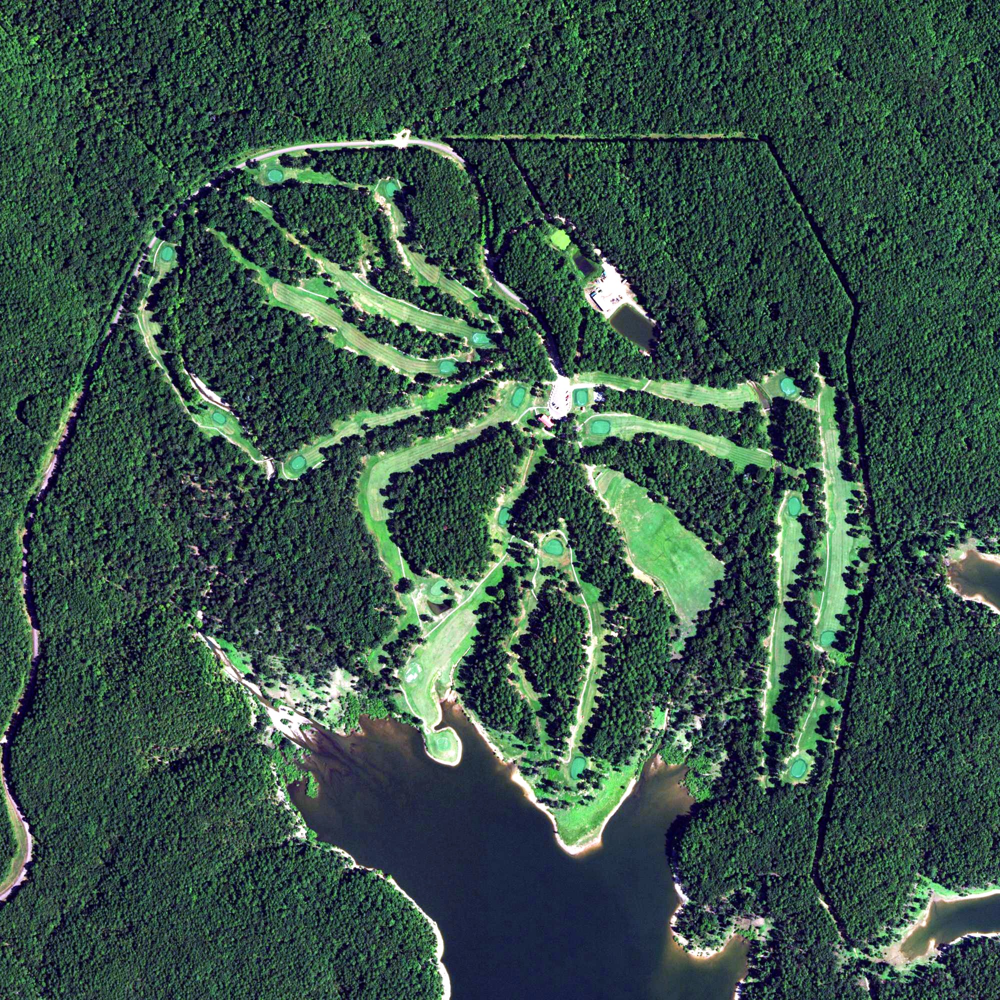 Aerial view of Cedar Creek Golf Course, OK