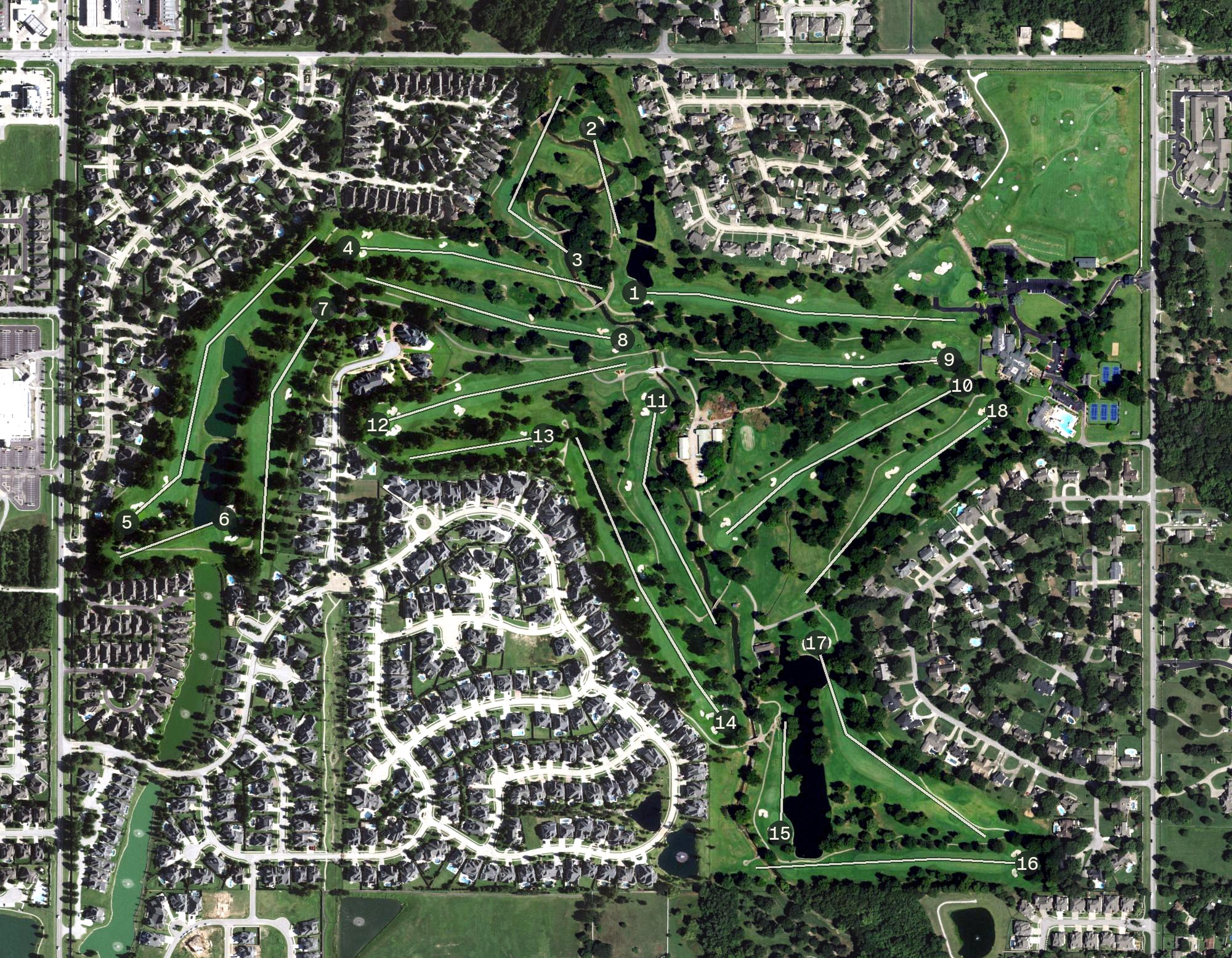 Aerial view of Cedar Ridge Country Club, OK