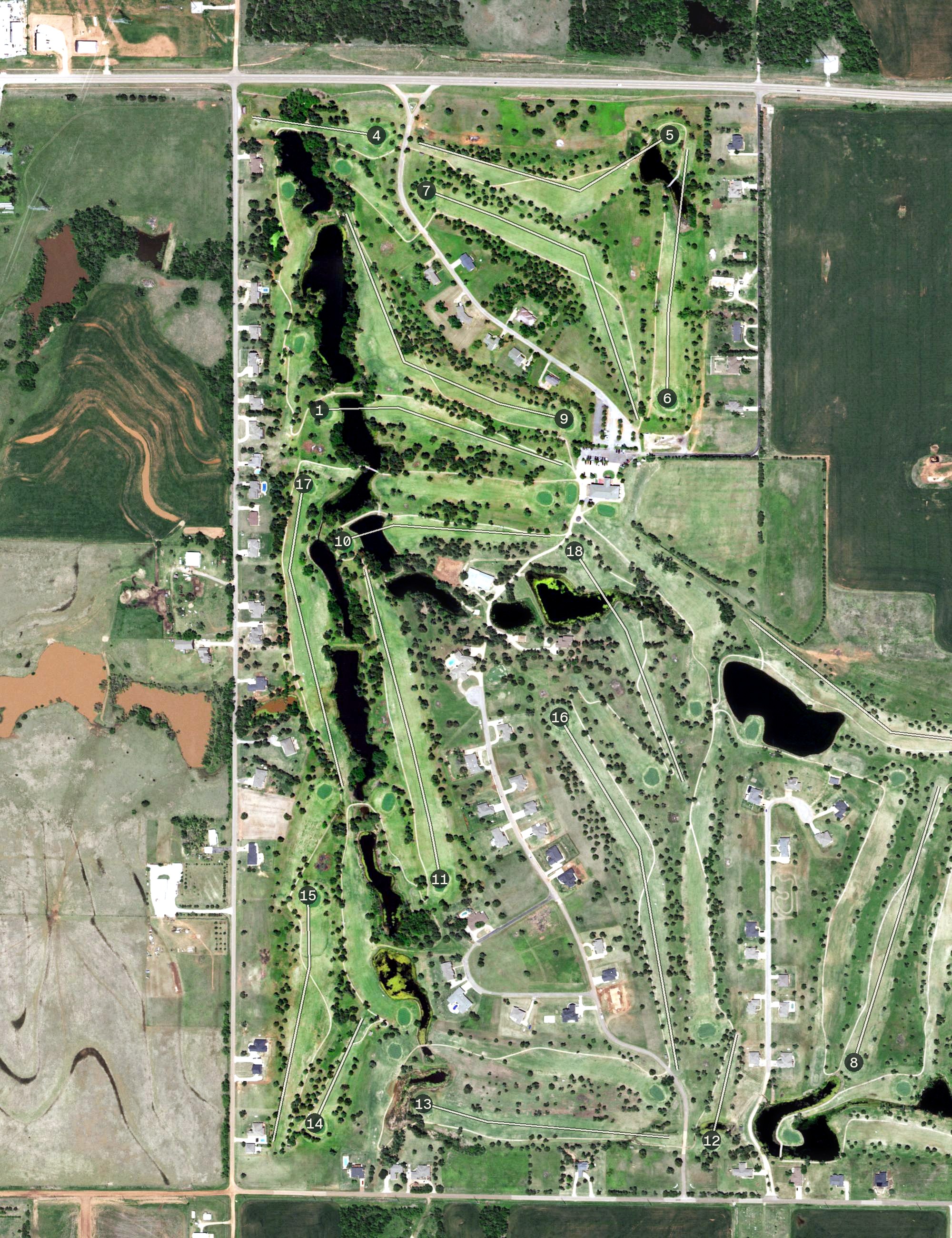 Aerial view of Cedar Valley Augusta Golf Course, OK