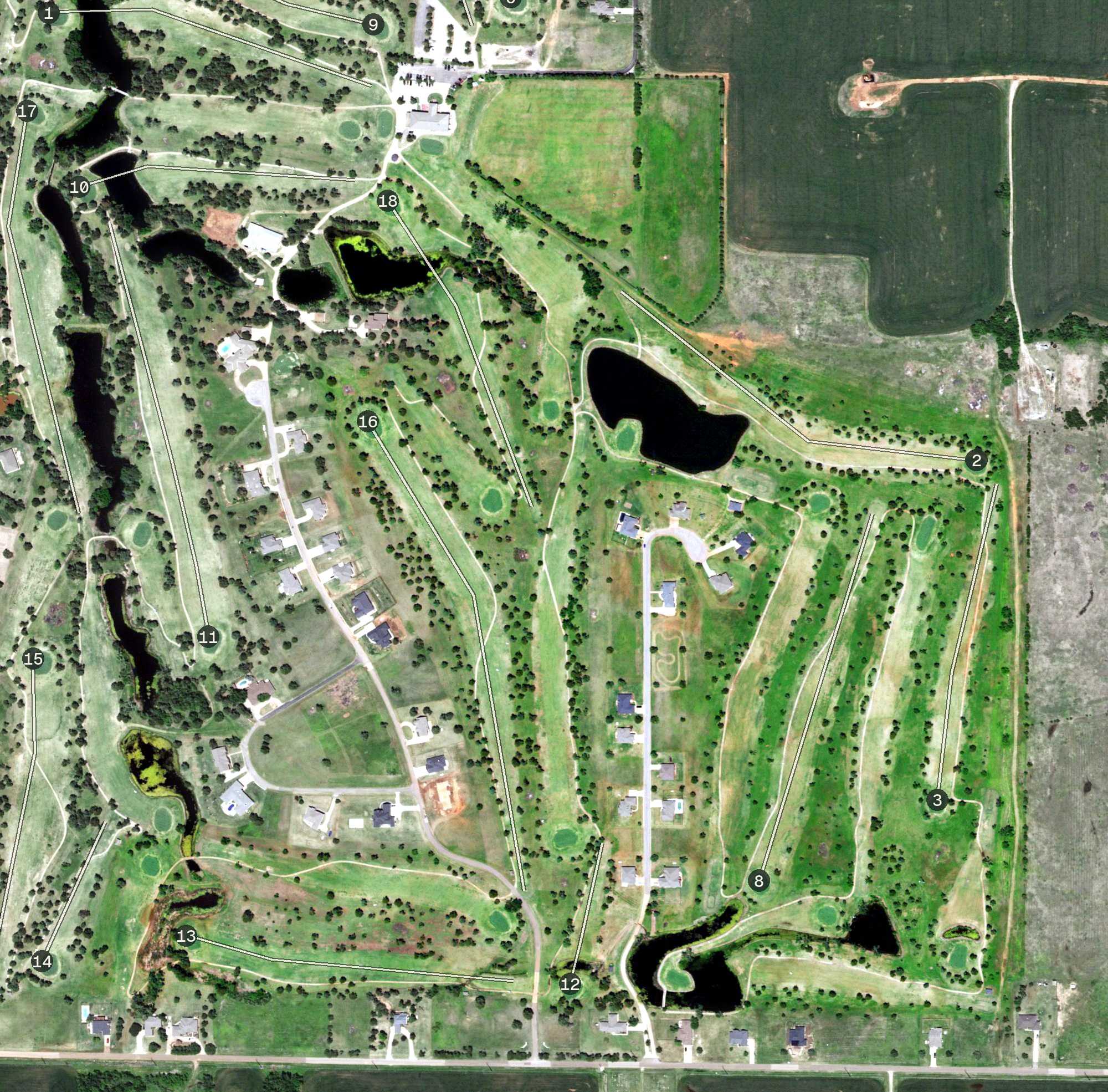 Aerial view of Cedar Valley International Golf Course, OK