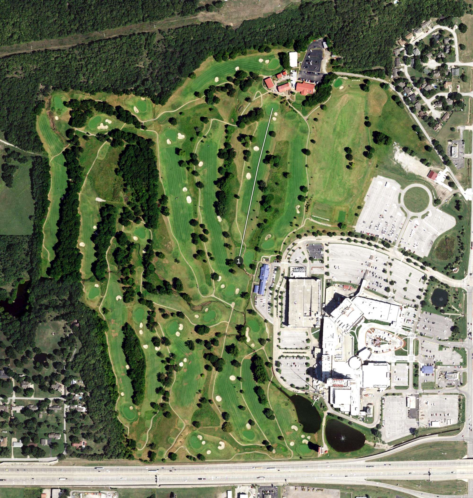 Aerial view of Cherokee Hills Golf Club, OK
