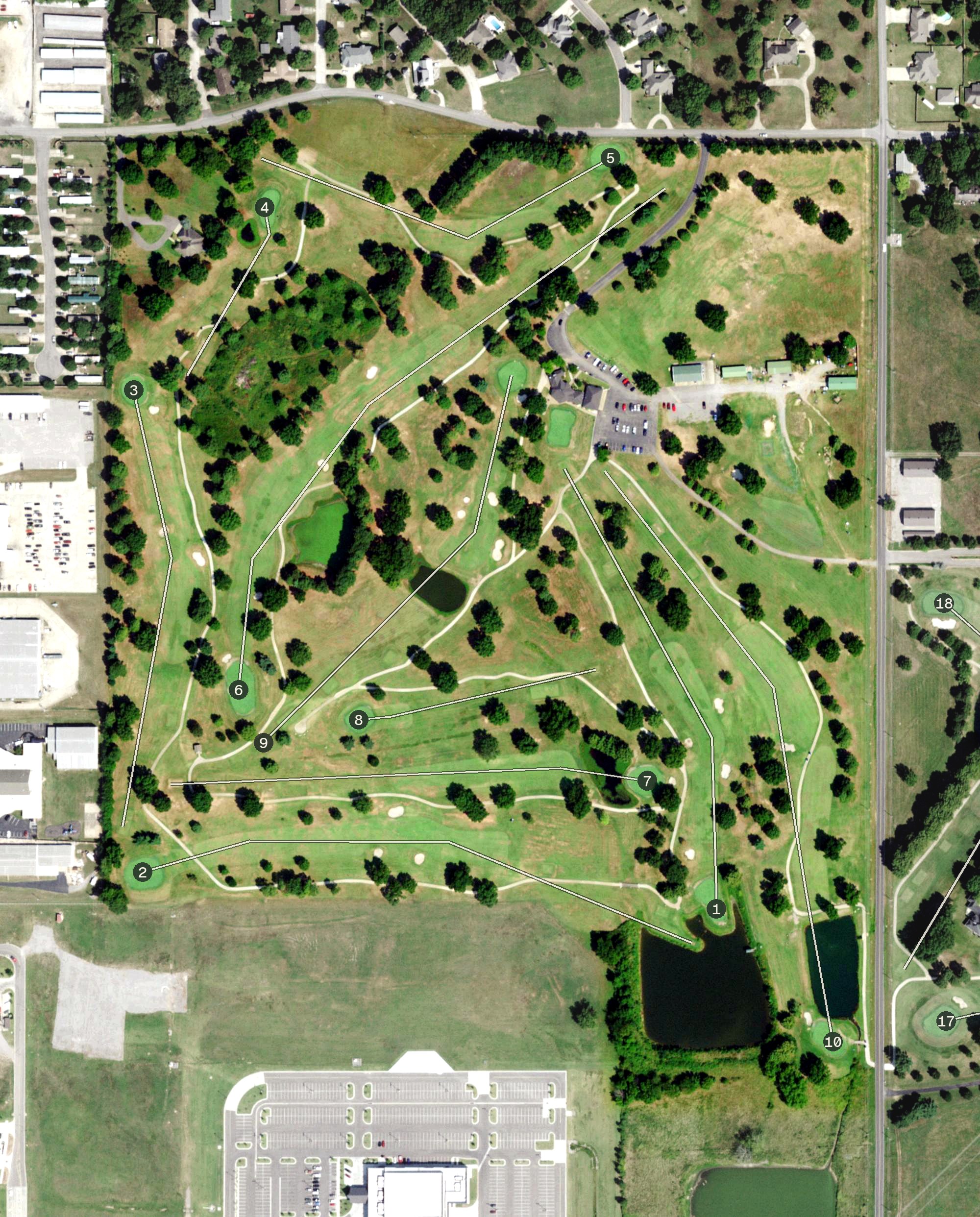 Aerial view of Cherokee Springs Golf Club, OK