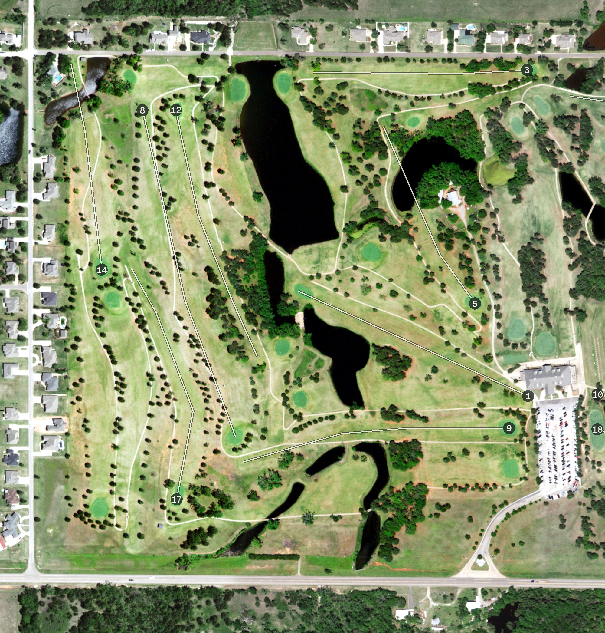 Aerial view of Cimarron National Golf Club - Aqua Canyon Course, OK