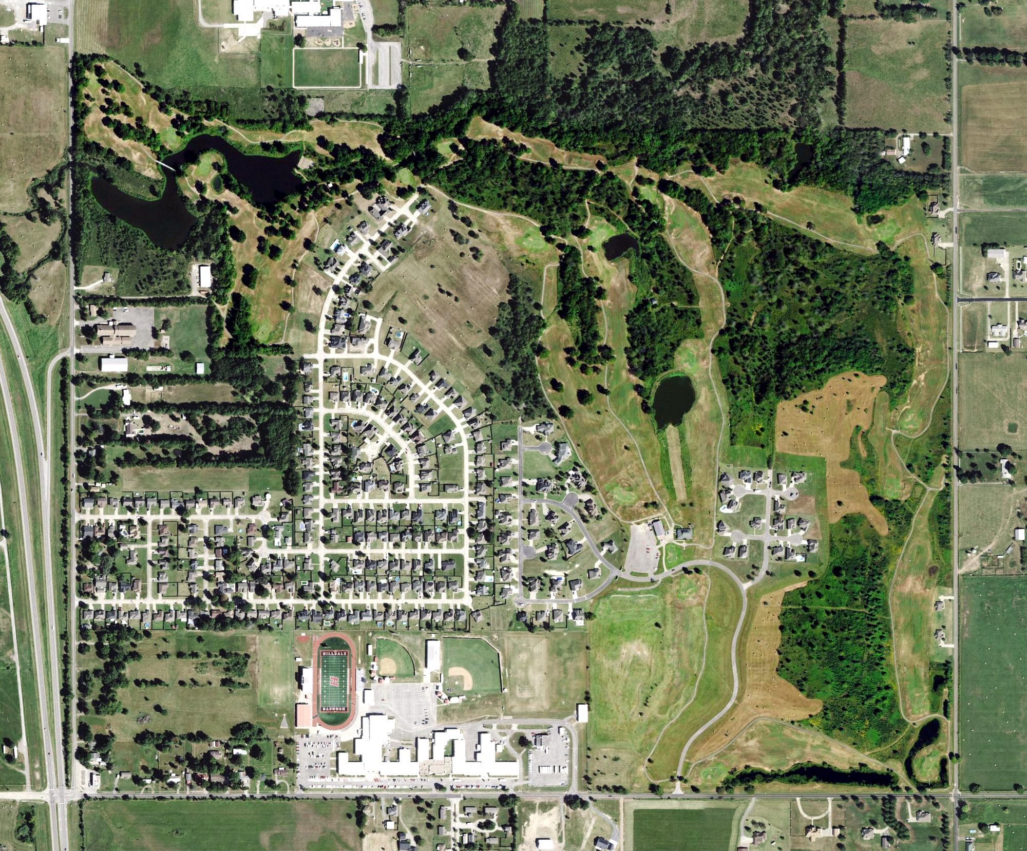 Aerial view of Cobblestone Golf Course, OK