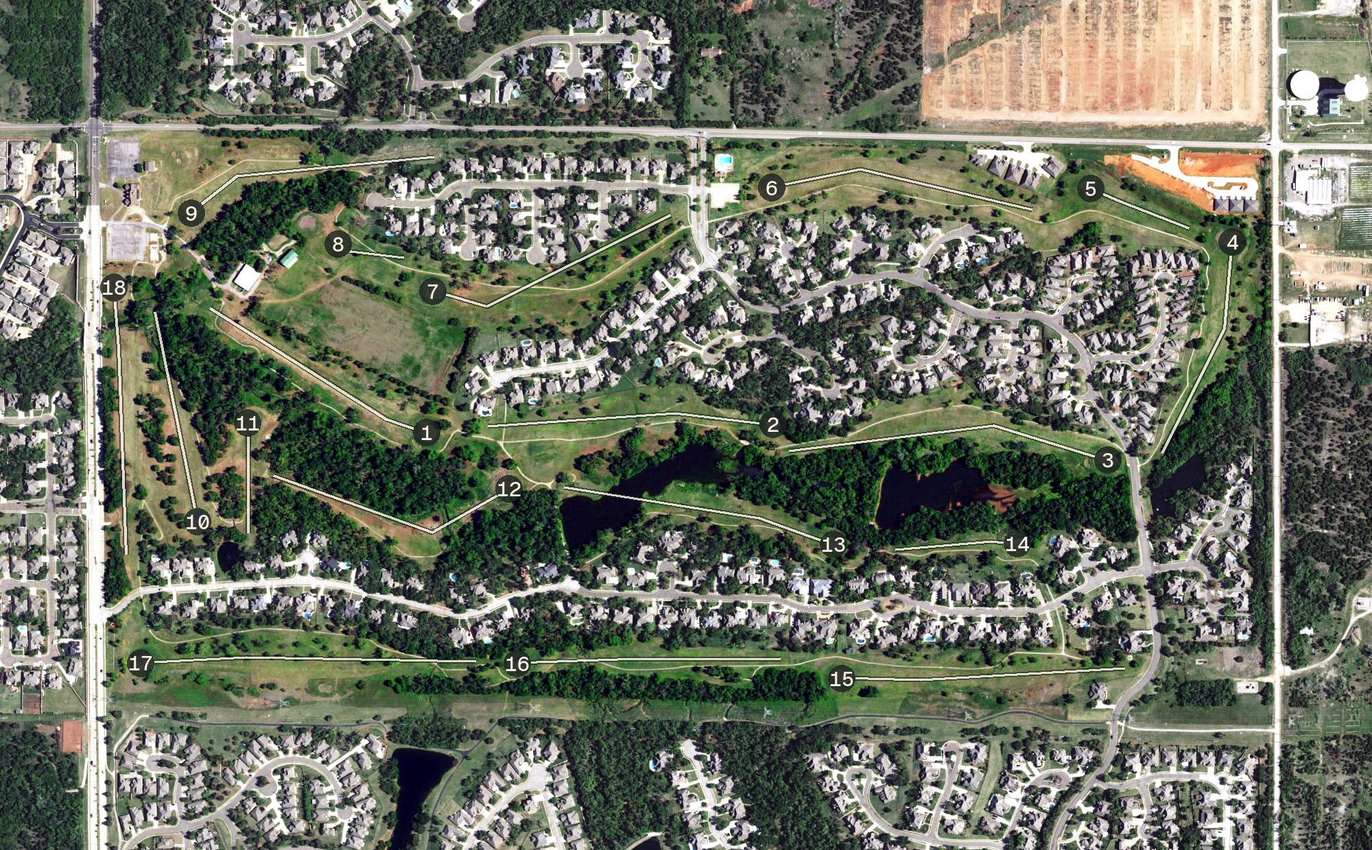 Aerial view of Coffee Creek Golf Course, OK