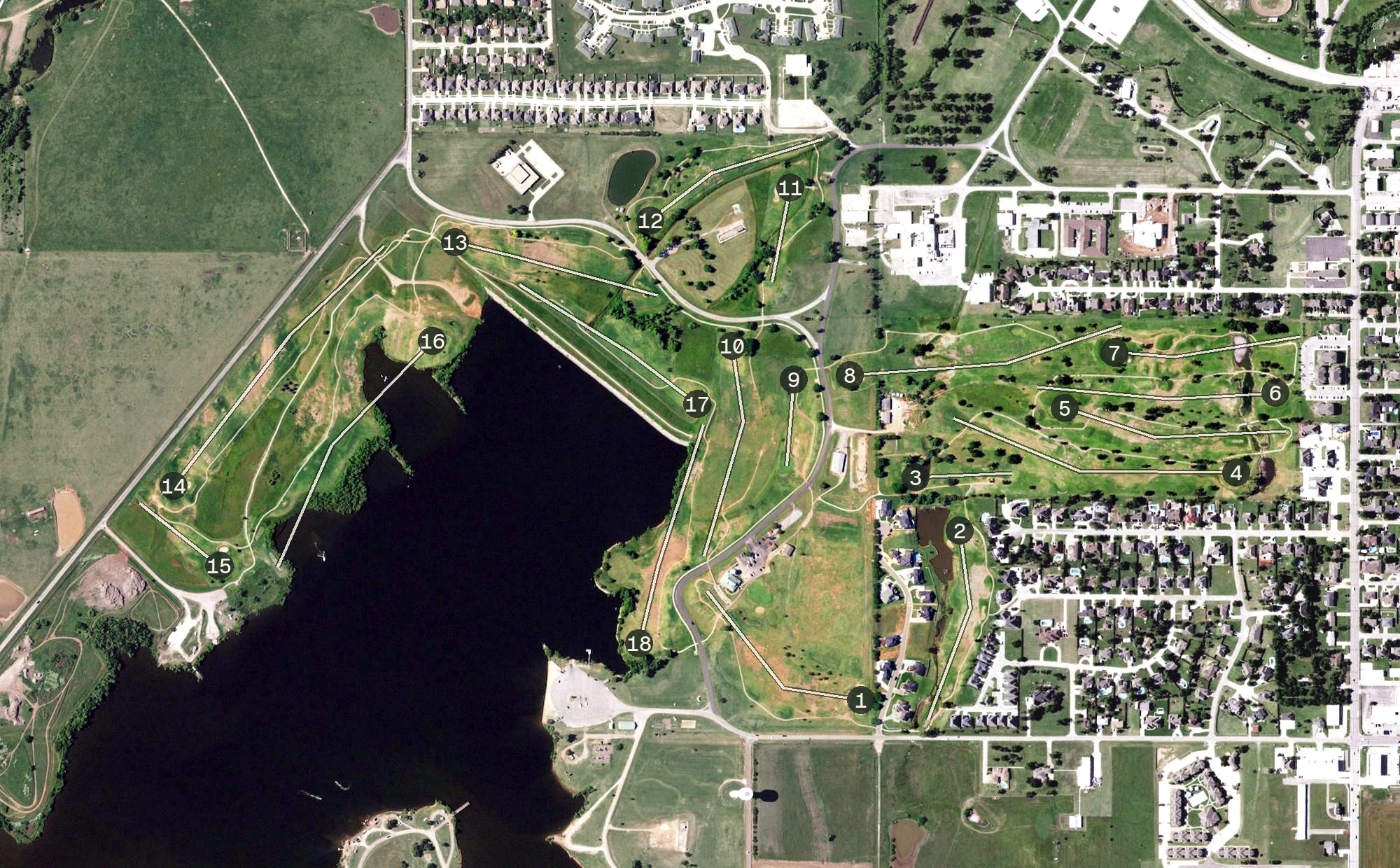 Aerial view of Crimson Creek Golf Course, OK