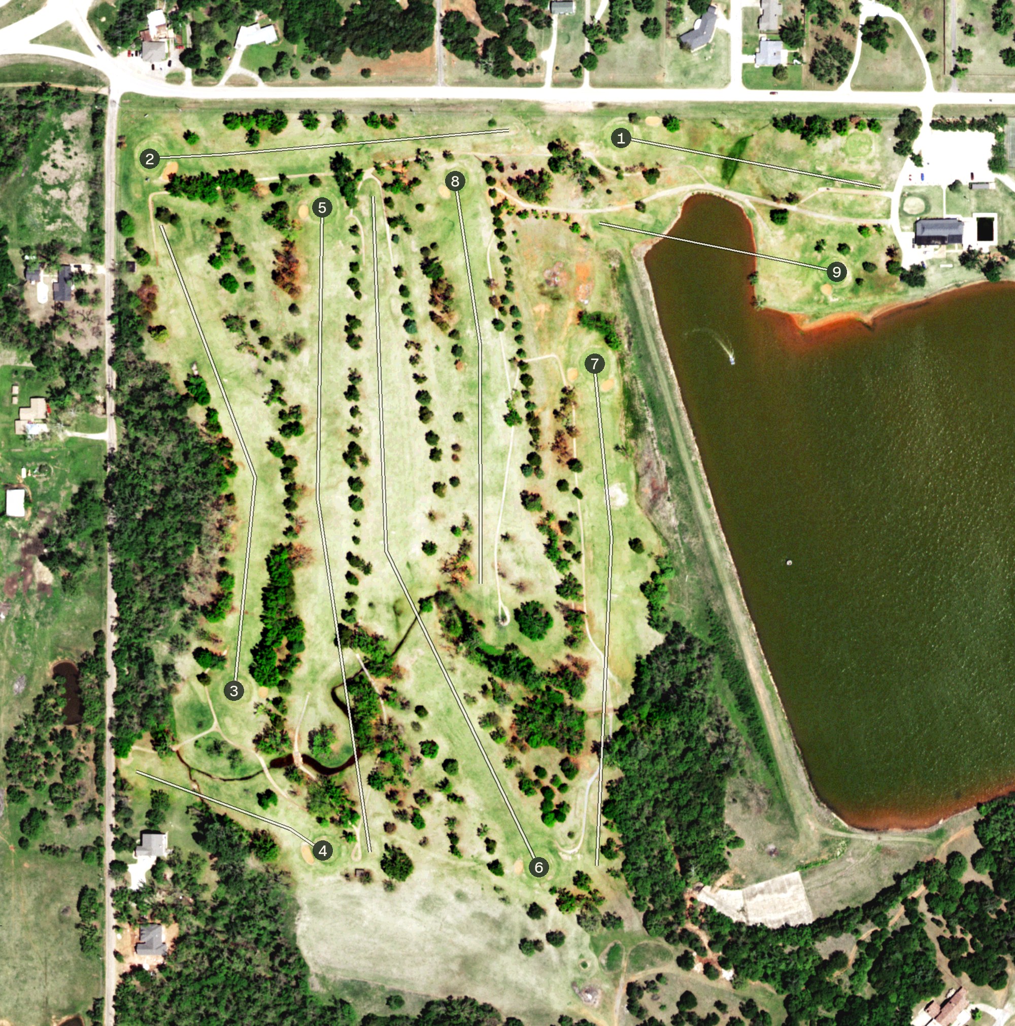 Aerial view of Guthrie Golf & Country Club, OK