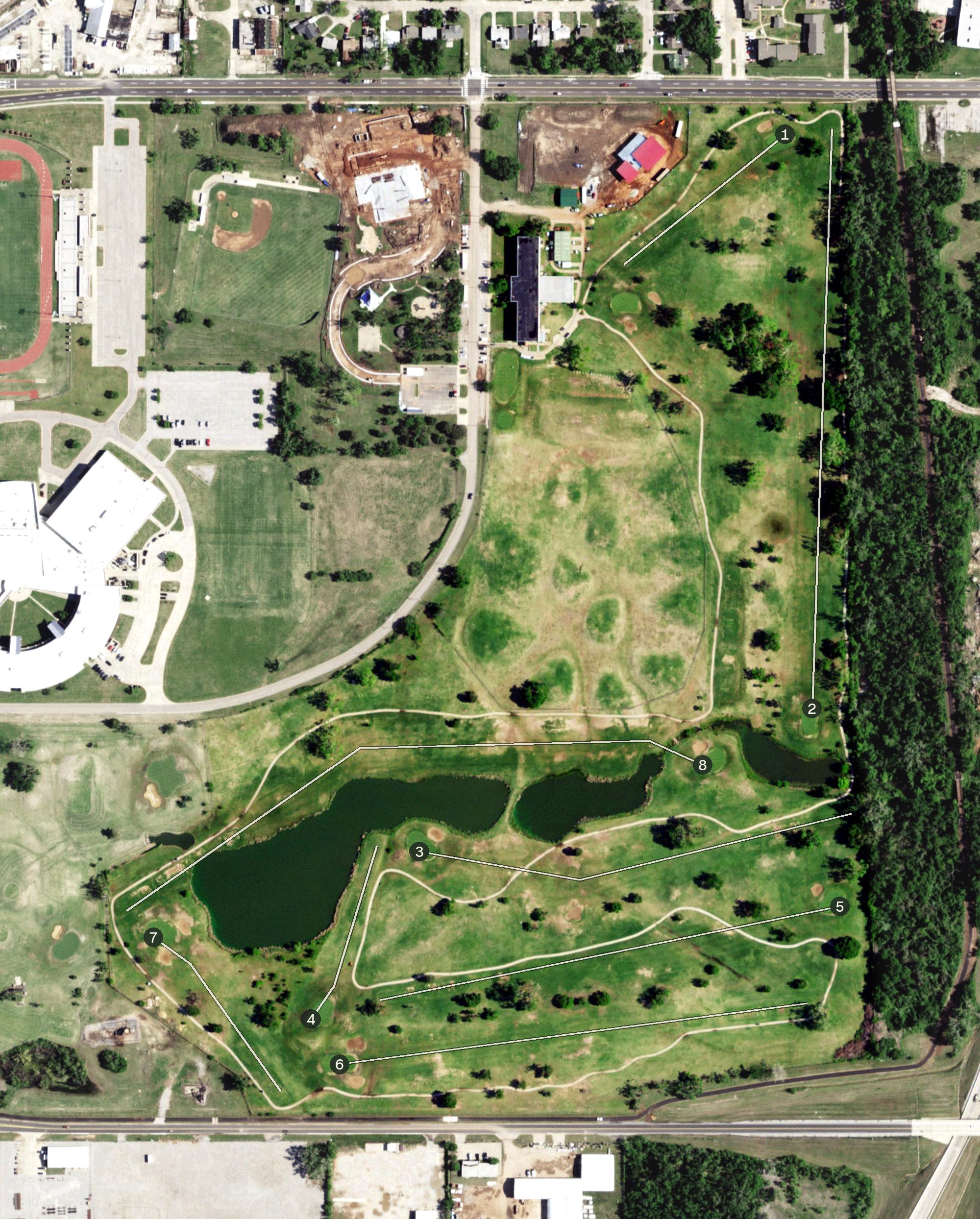 Aerial view of James E. Stewart Golf Course, OK