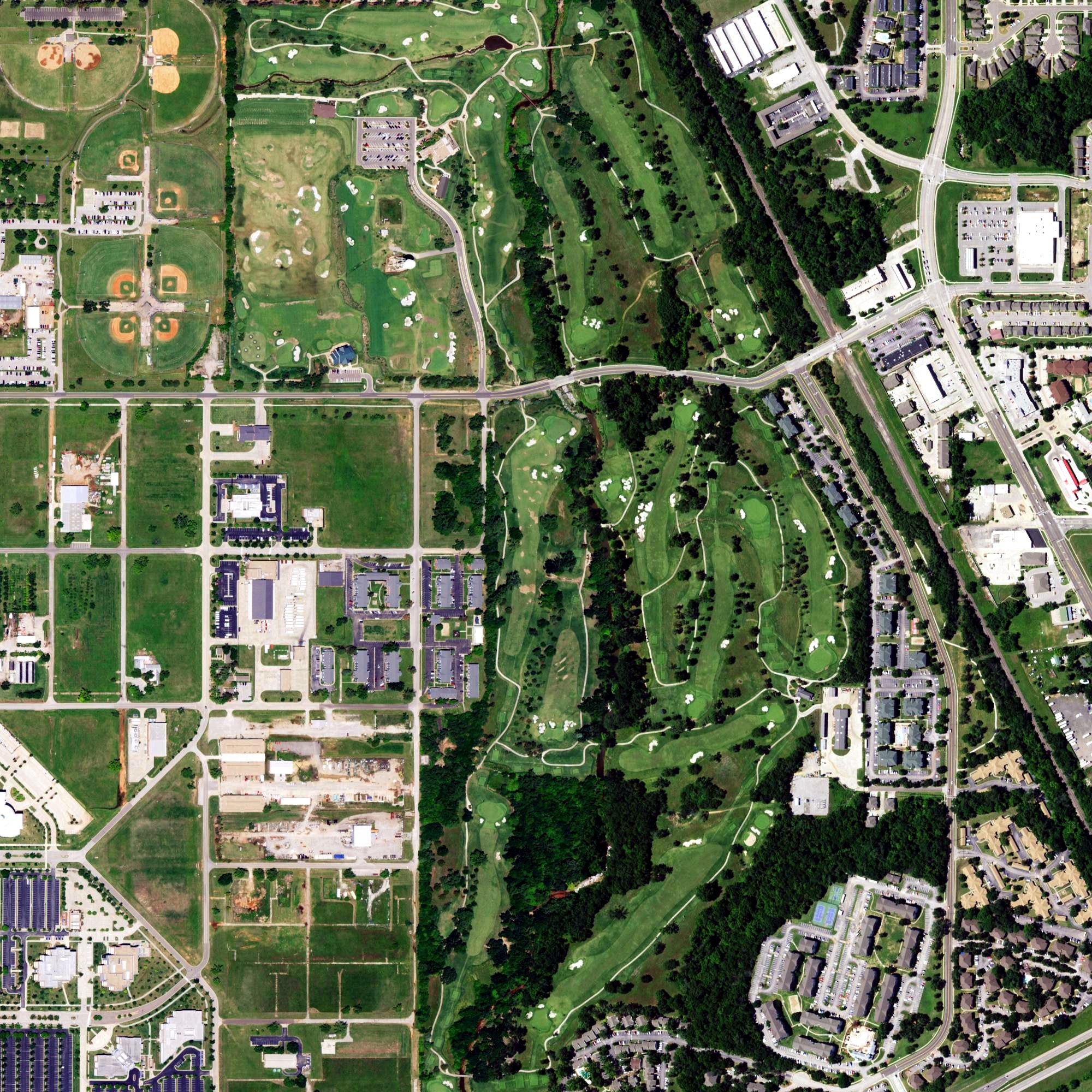 Aerial view of Jimmie Austin Golf Club, OK
