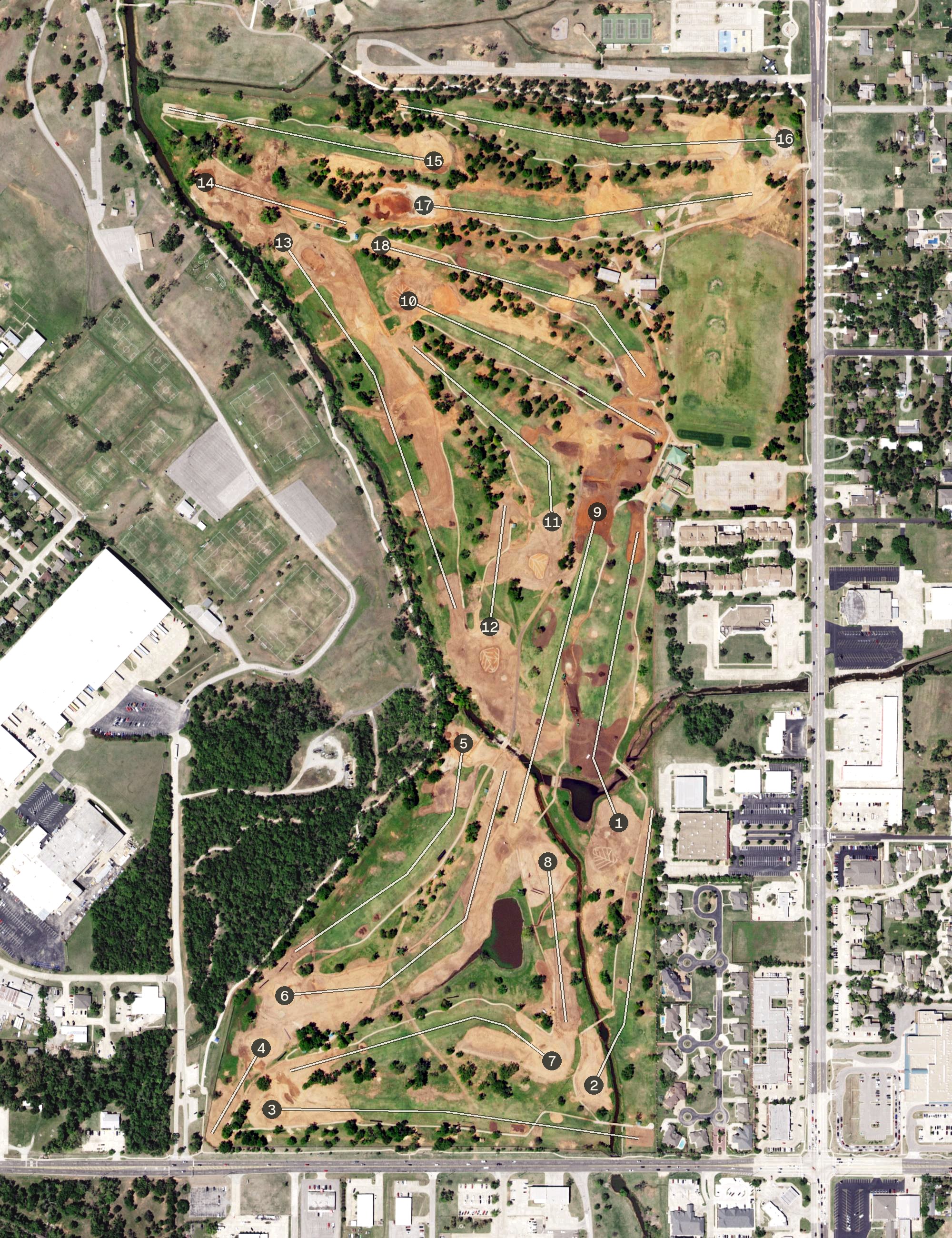 Aerial view of John Conrad Regional Golf Course, OK