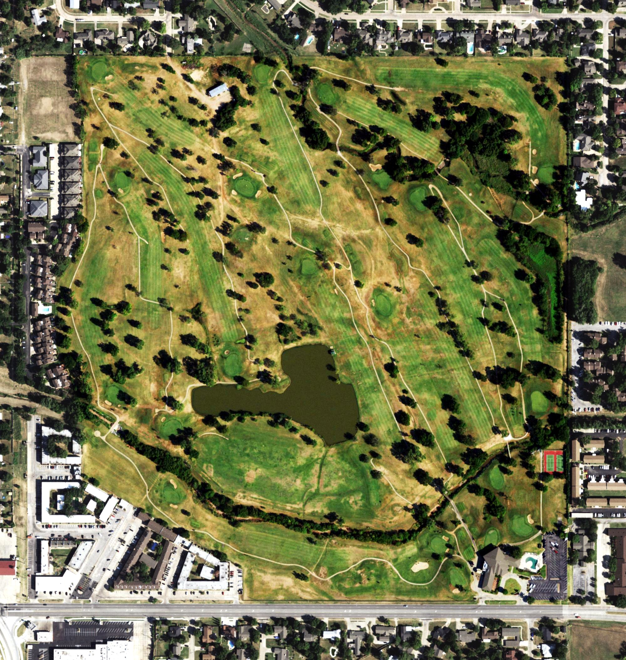 Aerial view of Lawton Country Club, OK