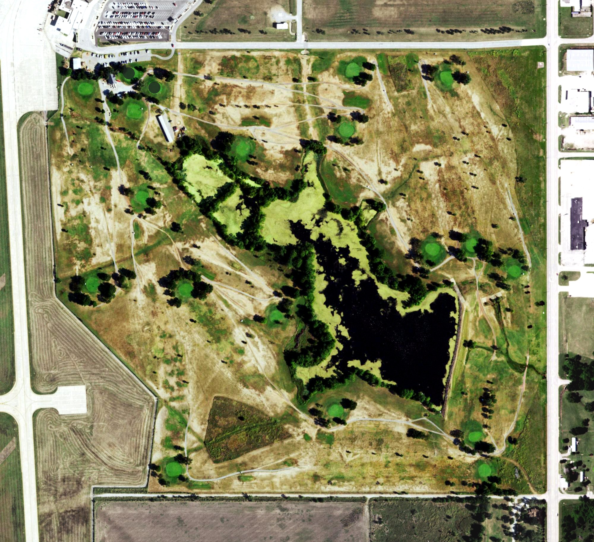 Aerial view of Lawton Municipal Golf Course, OK