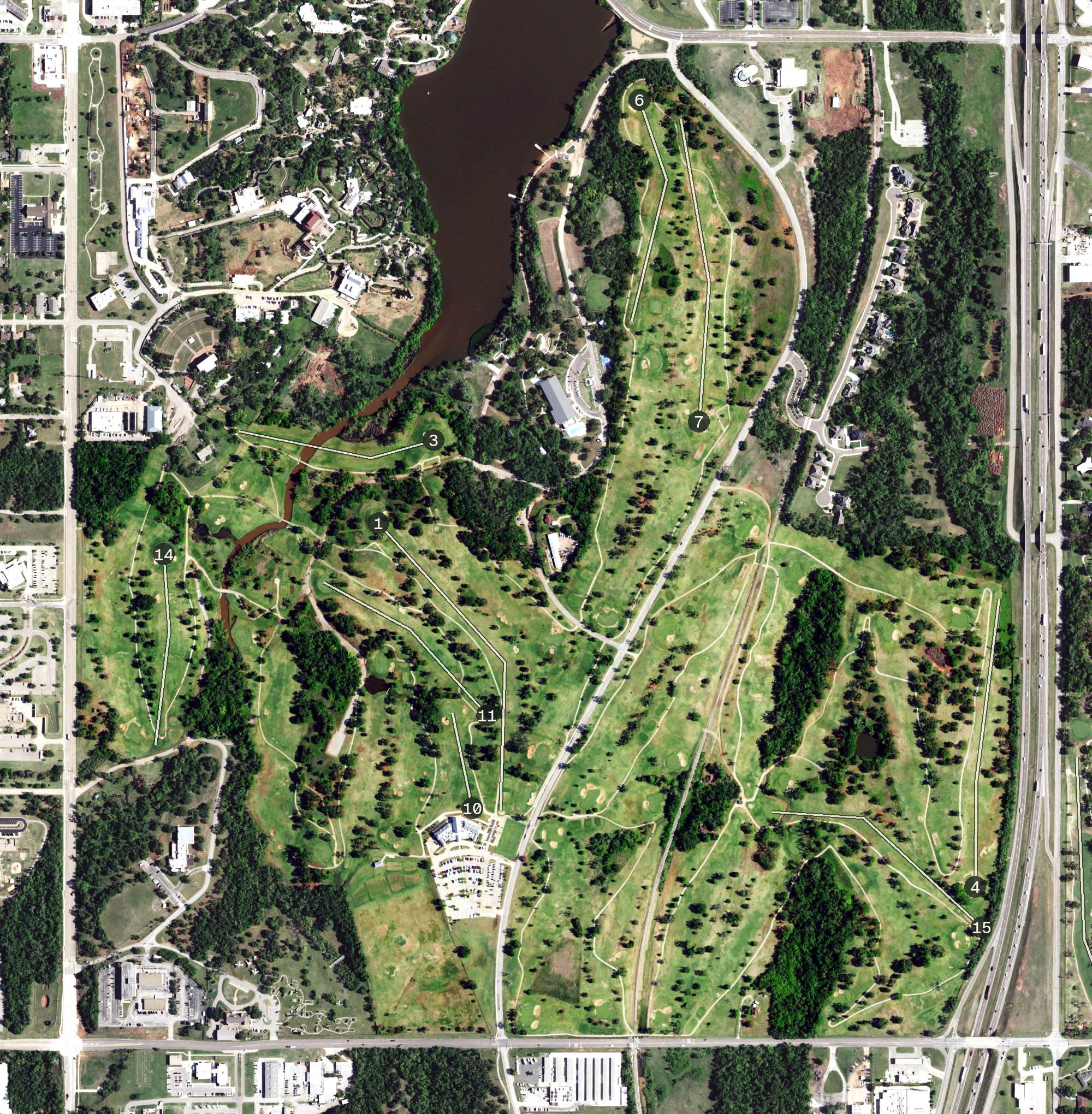 Aerial view of Lincoln Park Golf Course, OK