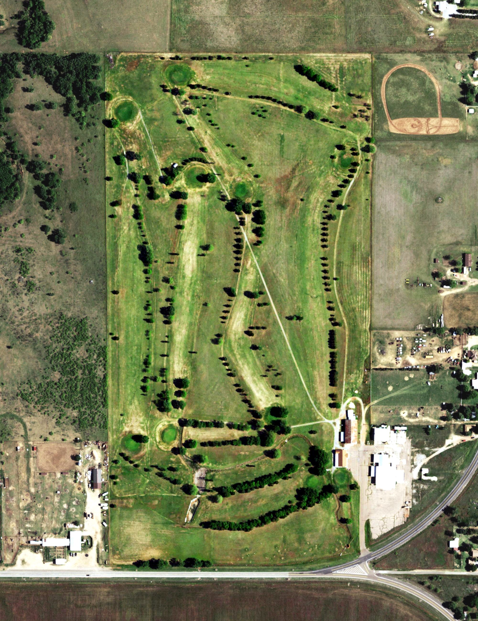 Aerial view of Mangum Municipal Golf Course, OK