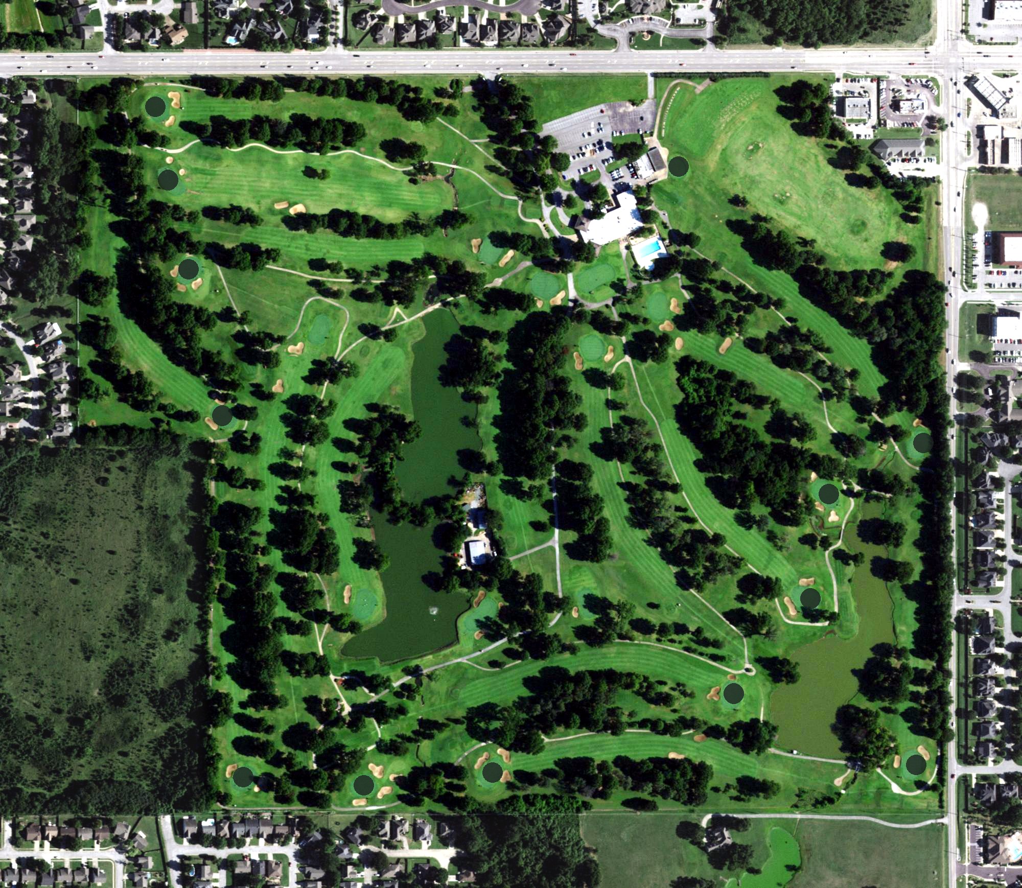 Aerial view of Meadowbrook Country Club, OK
