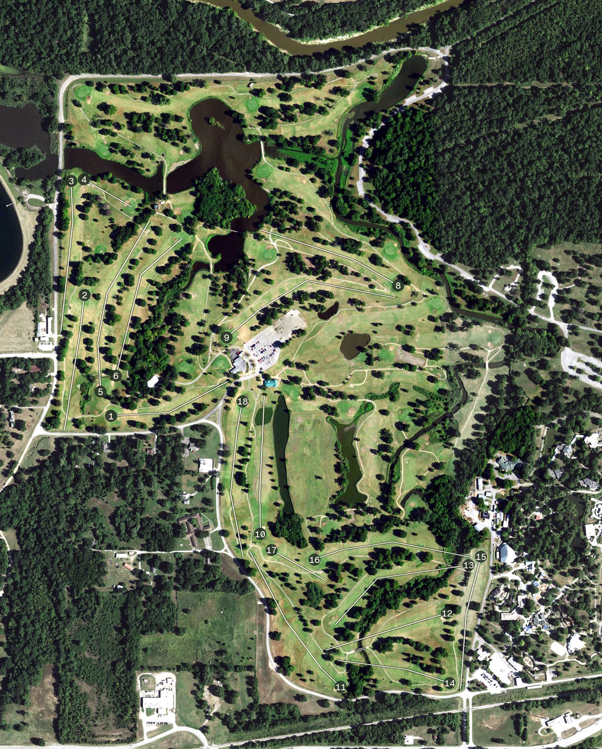 Aerial view of Mohawk Golf Course, OK