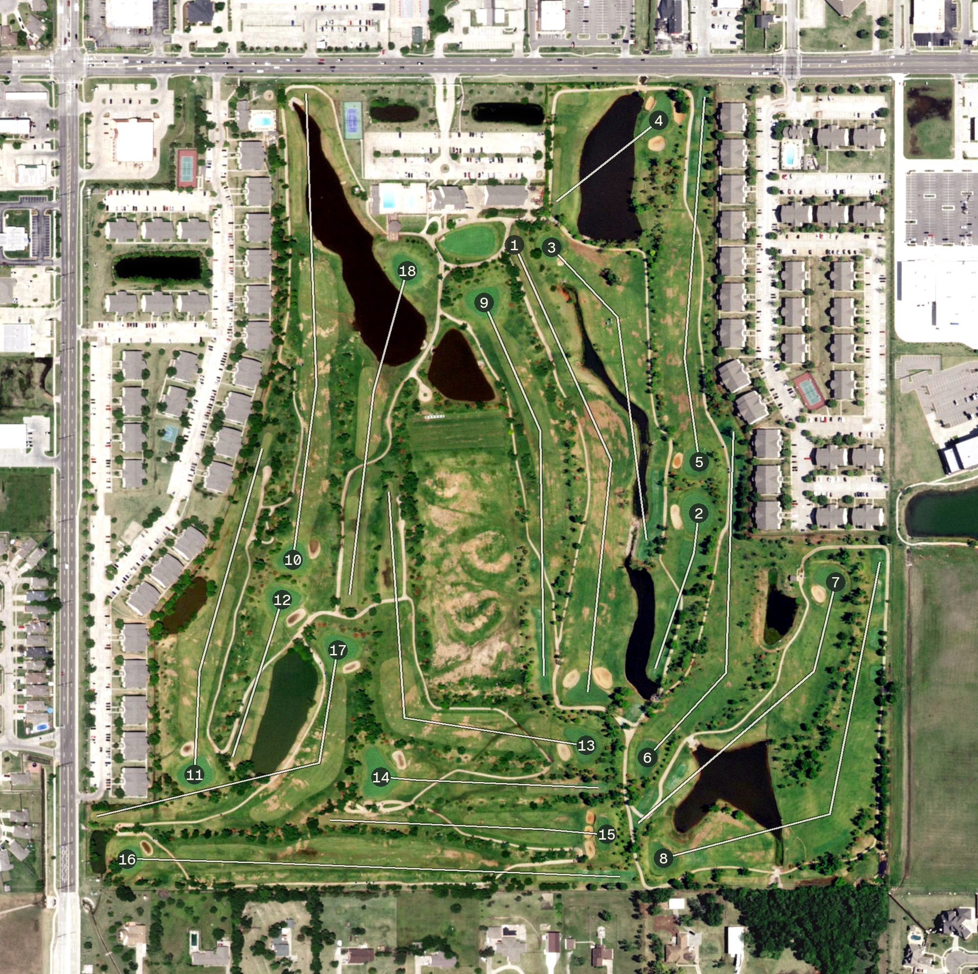 Aerial view of Moore Golf Course, OK