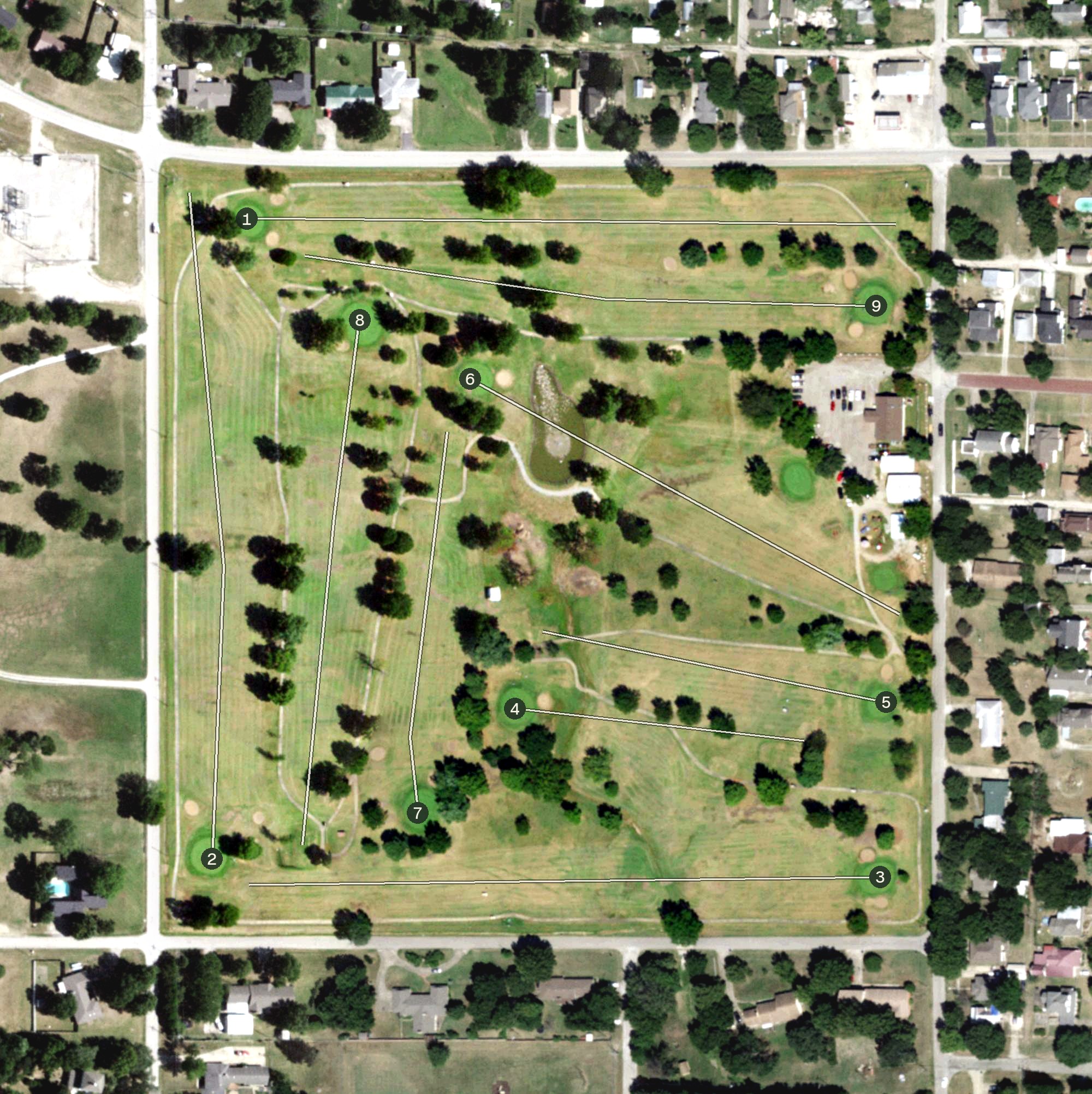 Aerial view of Nowata Country Club, OK