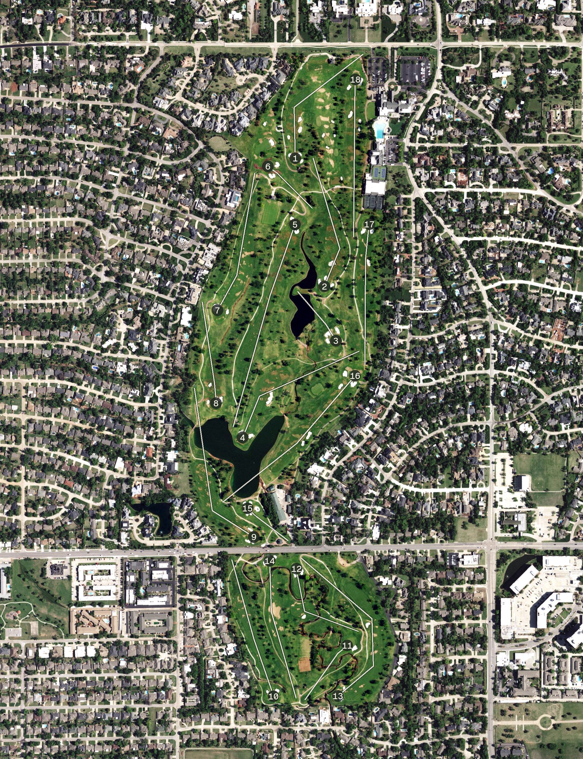 Aerial view of Oklahoma City Golf & Country Club, OK