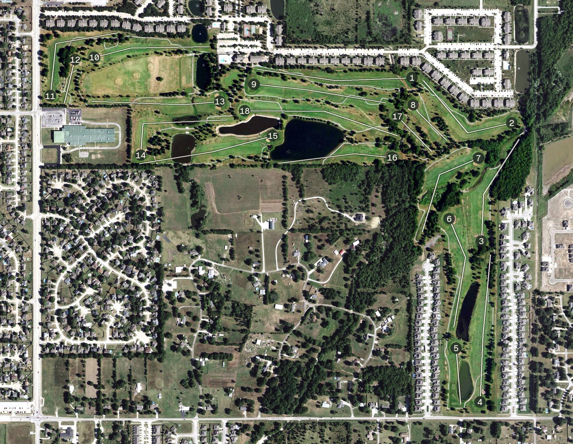 Aerial view of Owasso Golf and Athletic Club, OK