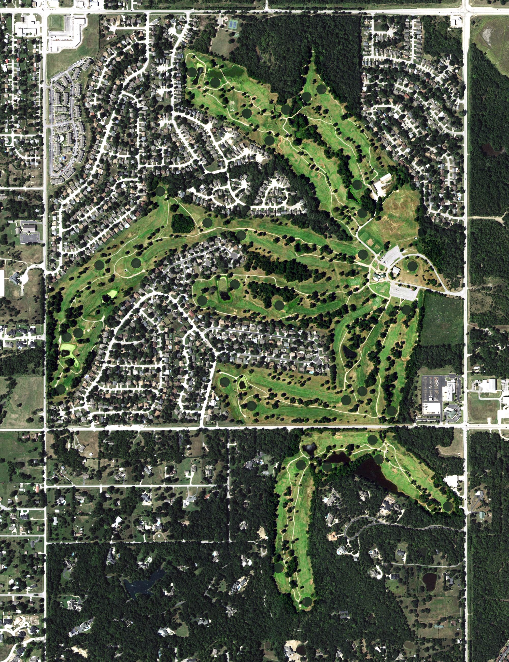 Aerial view of Page Belcher Golf Course, OK