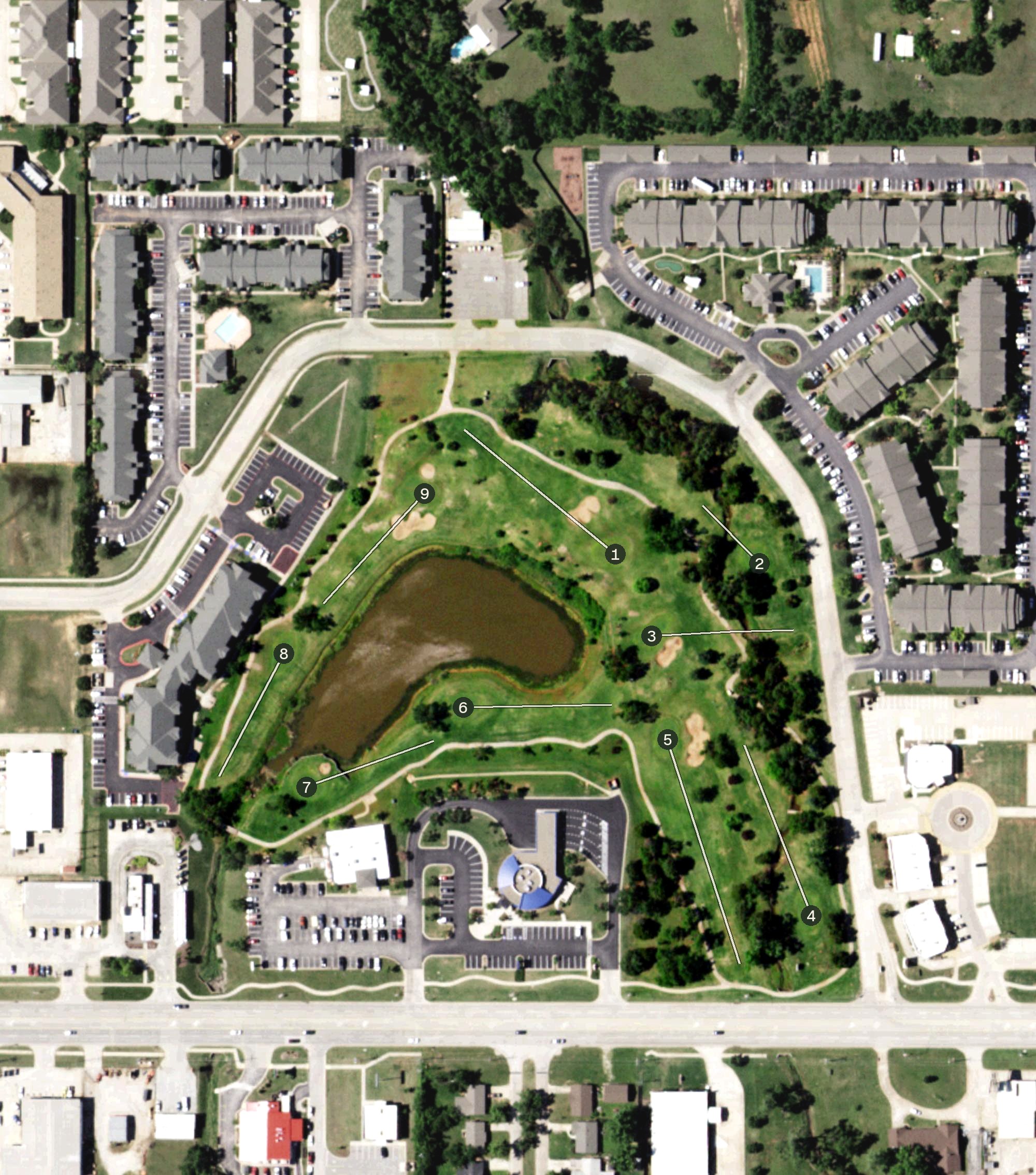 Aerial view of Pebble Creek Golf Course, OK