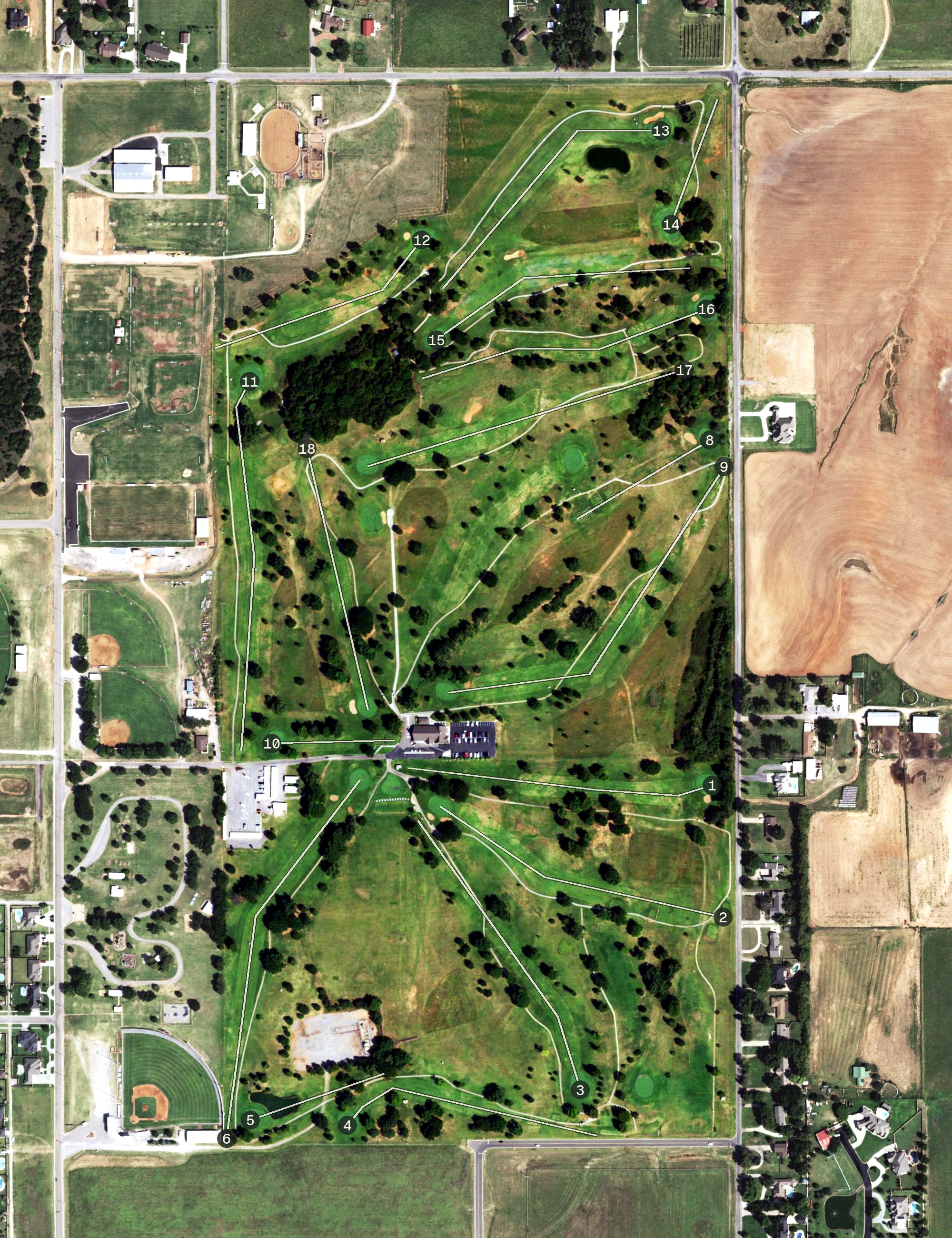 Aerial view of Prairie West Golf Course, OK