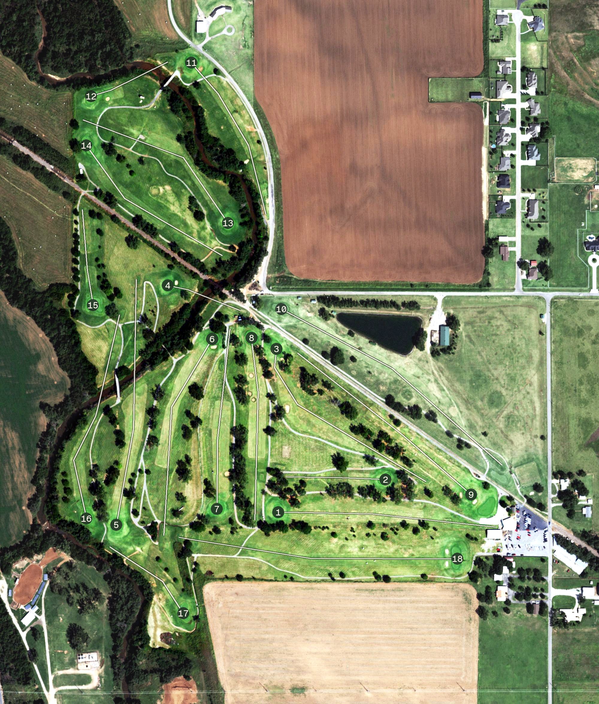 Aerial view of Riverside Golf Course, OK