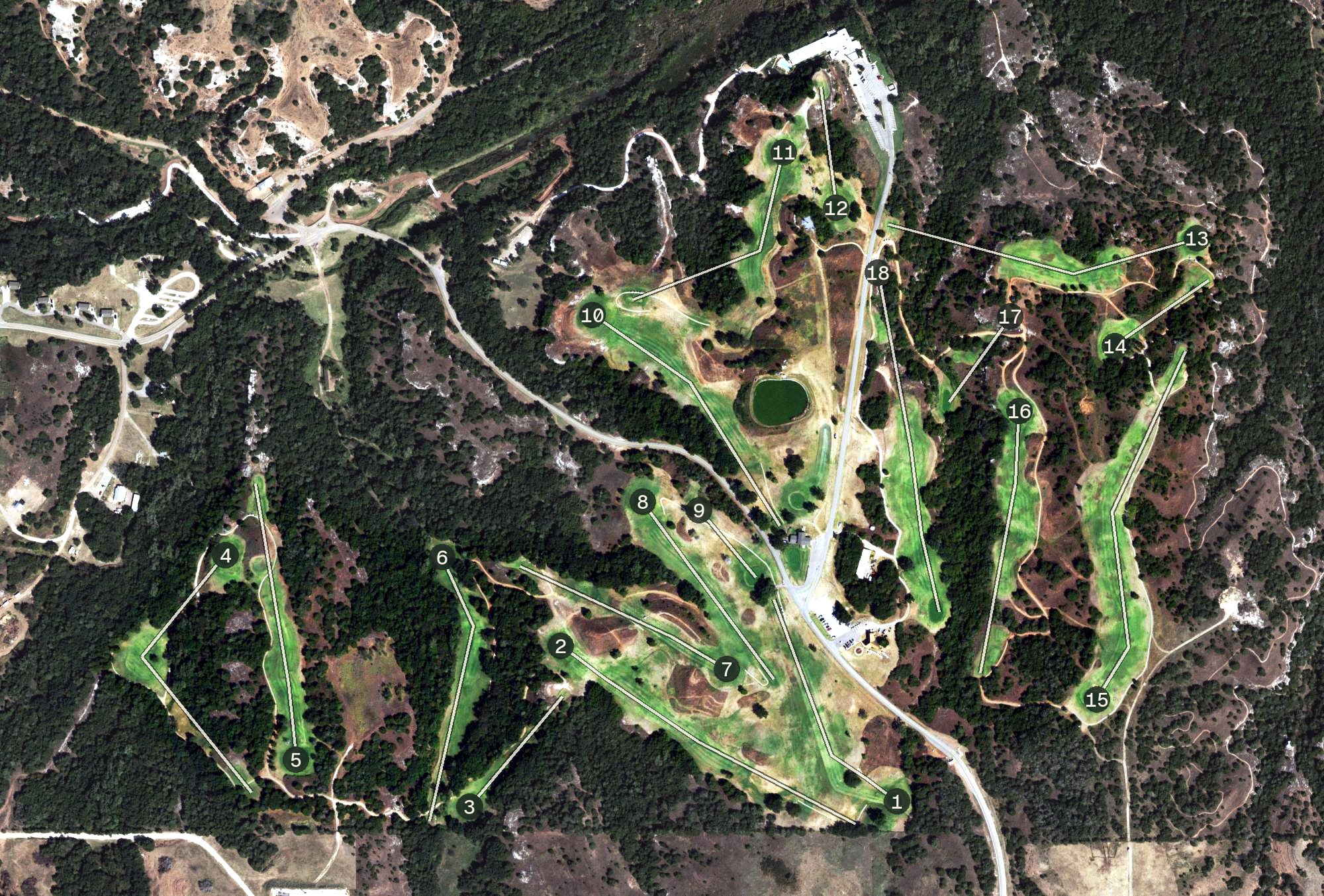 Aerial view of Roman Nose State Park Golf Course, OK