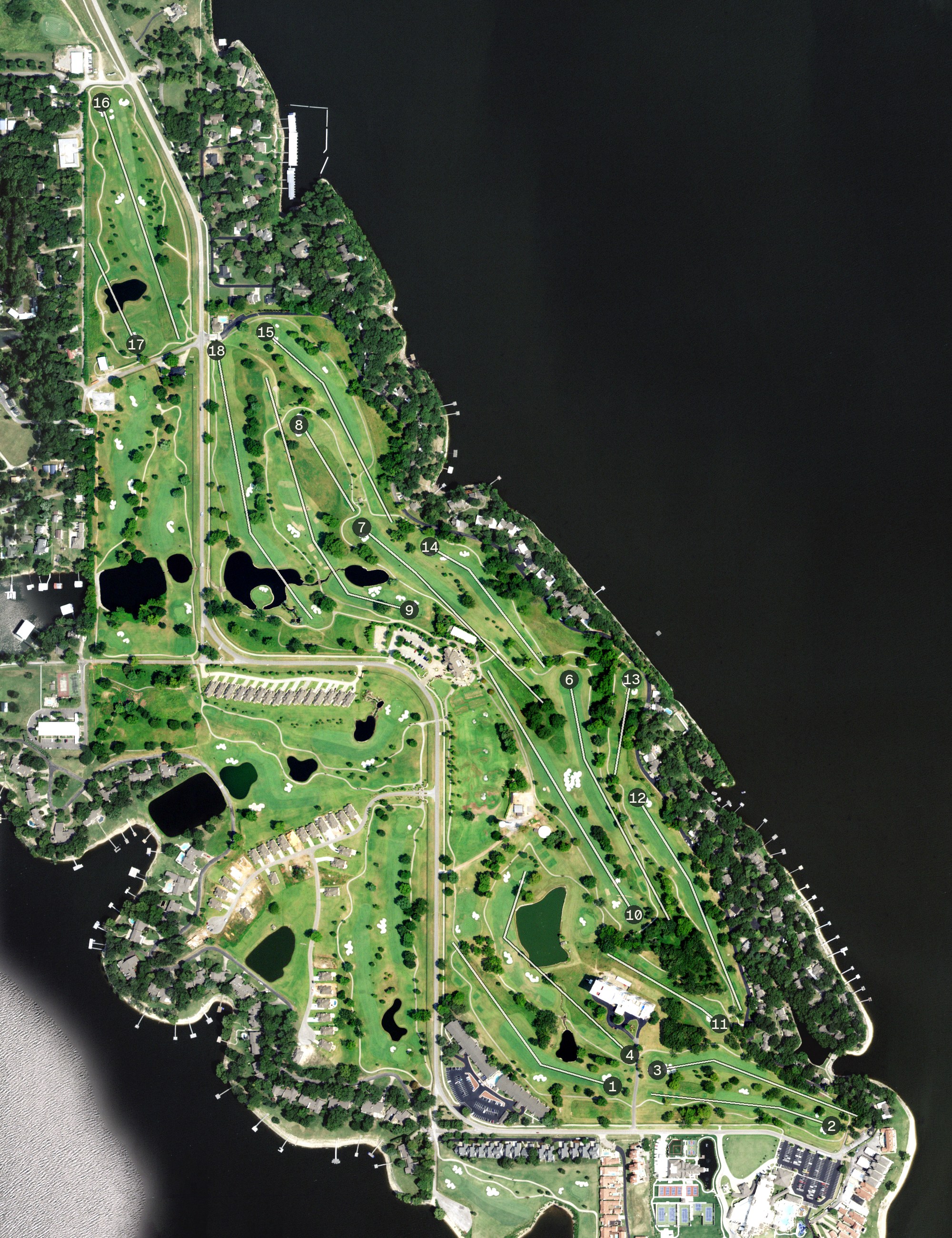 Aerial view of Shangri La Golf Club, OK