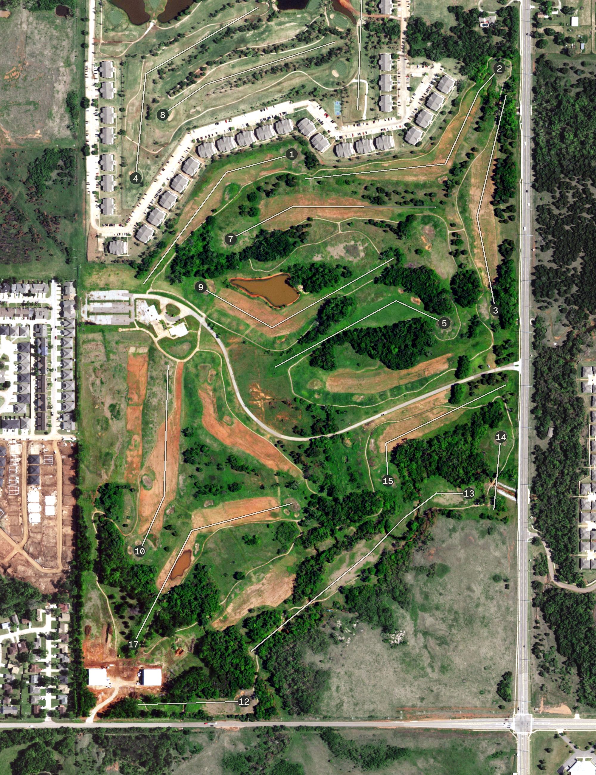 Aerial view of Silverhorn Golf Club, OK