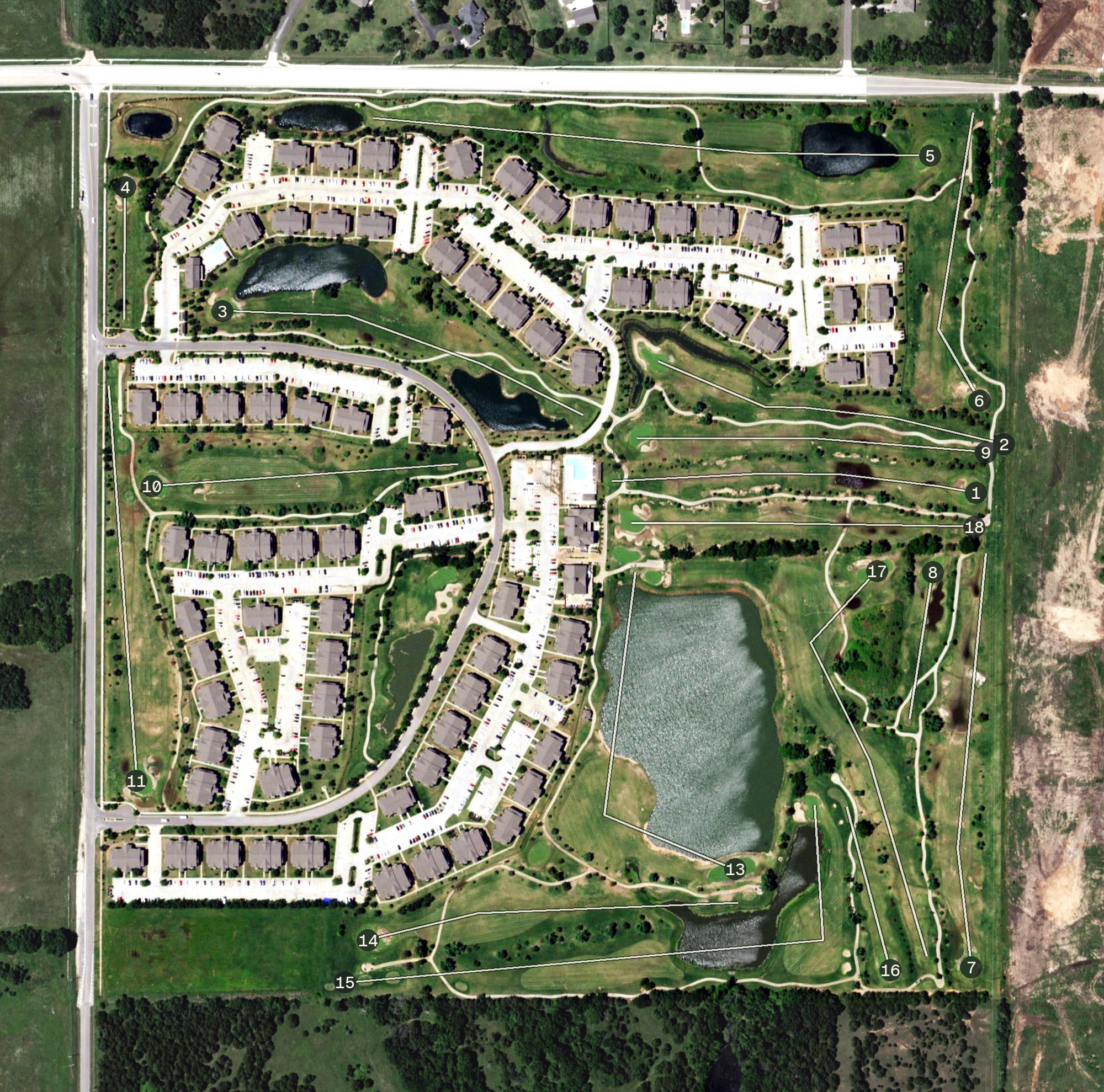Aerial view of The Links At Norman, OK
