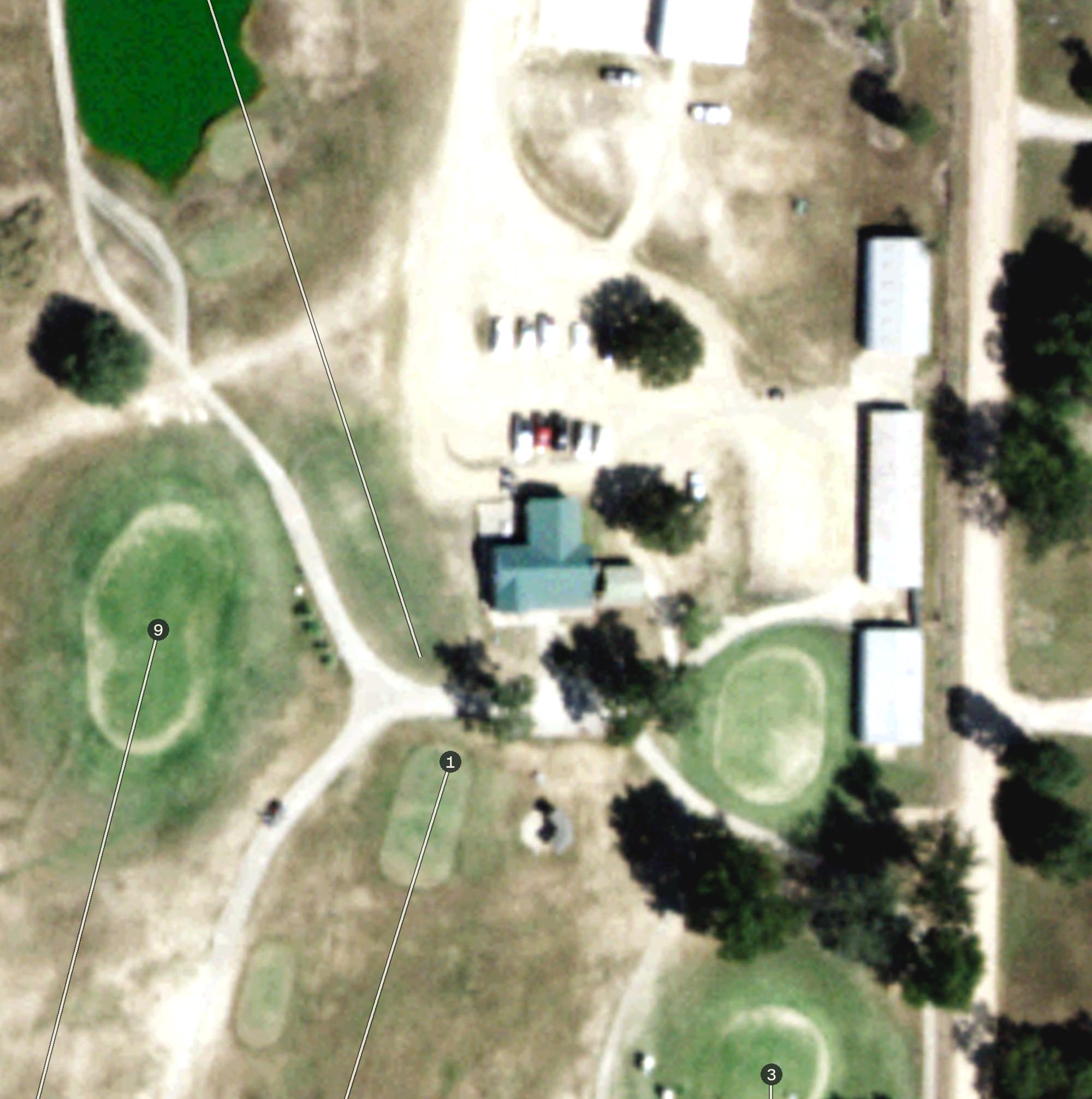 Aerial view of Tishomingo Golf Course, OK