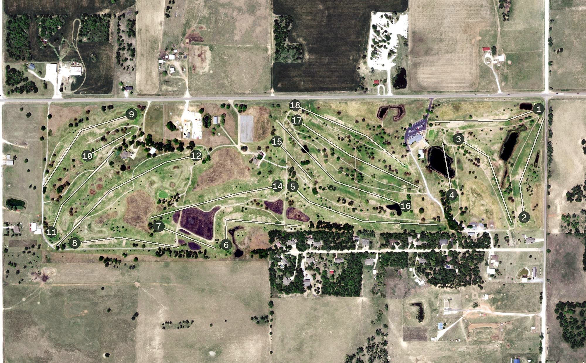 Aerial view of Turkey Creek Golf Club, OK