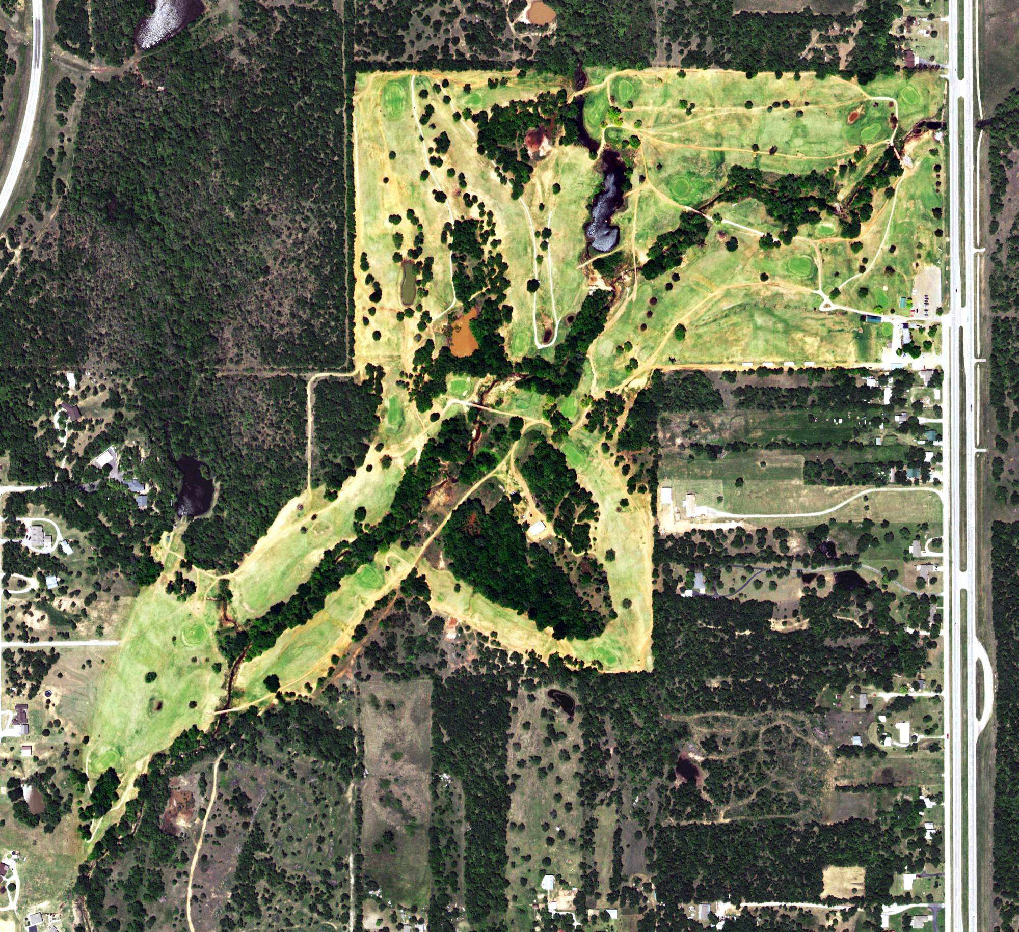 Aerial view of Twin Oaks Golf Club, OK
