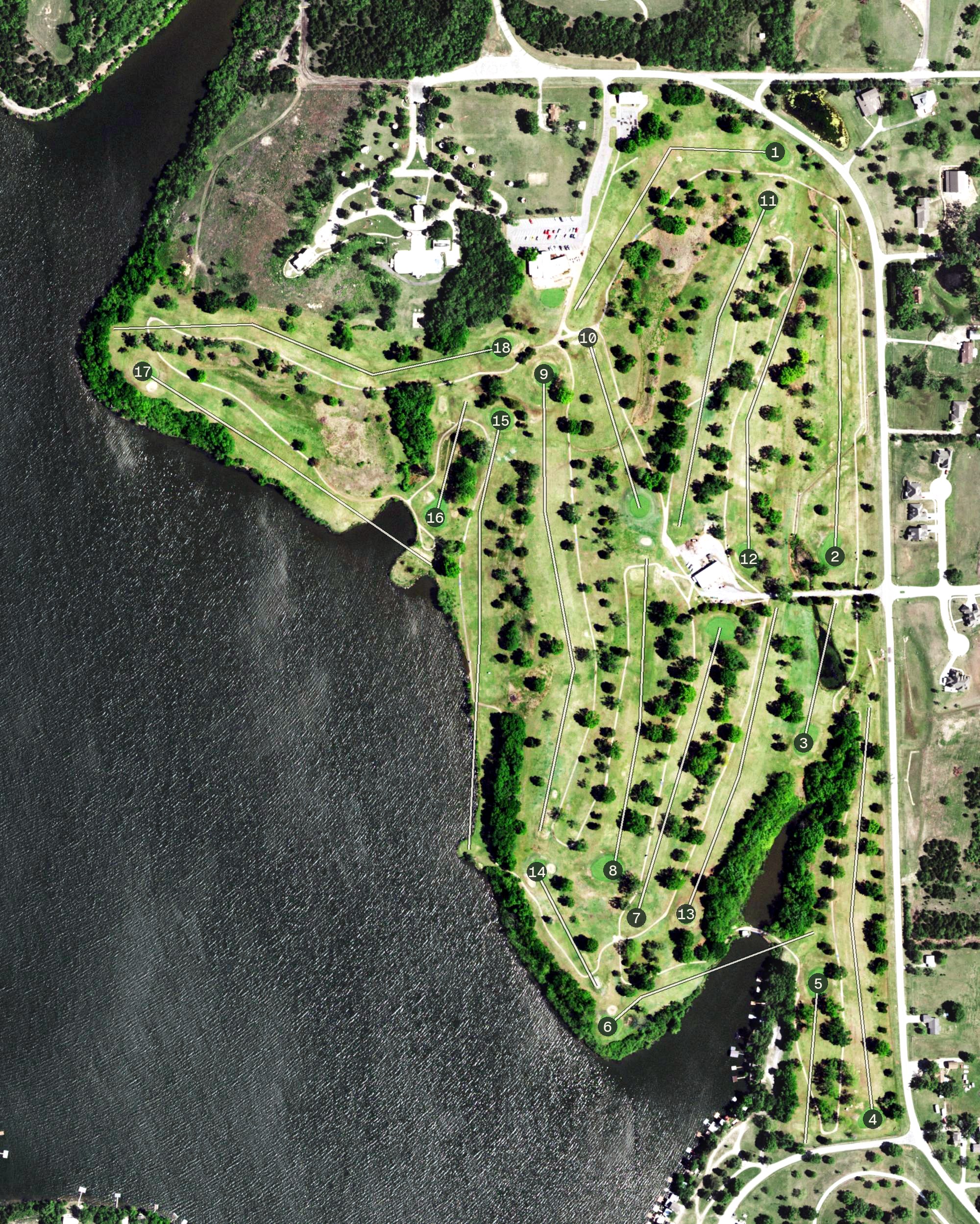 Aerial view of Wentz Golf Course, OK