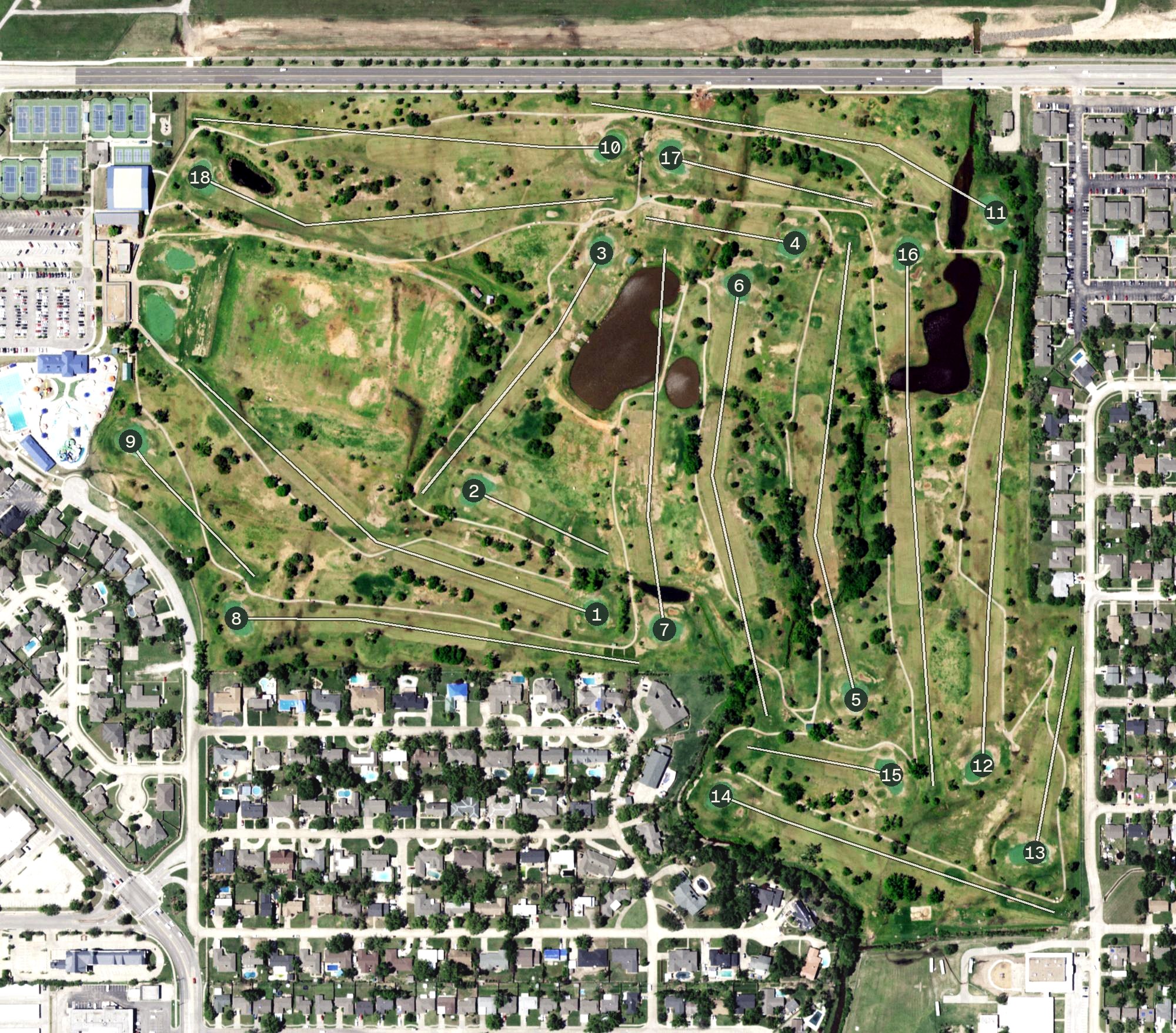 Aerial view of Westwood Golf Course, OK