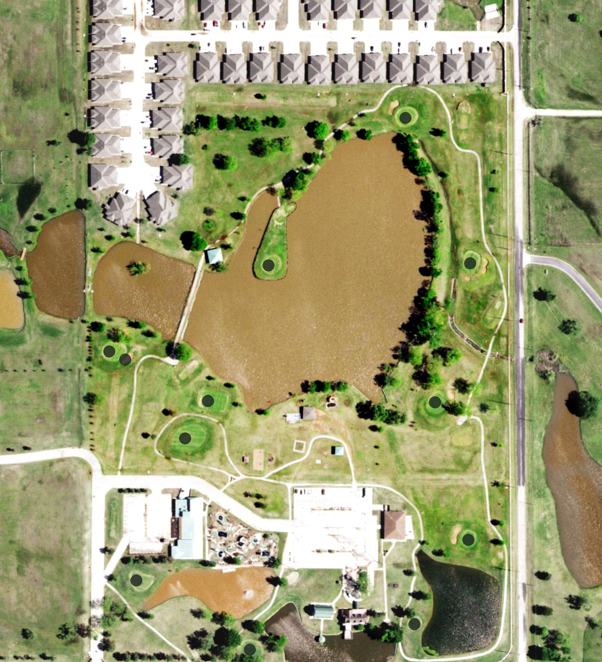 Aerial view of White Barn Par 3 Golf, OK