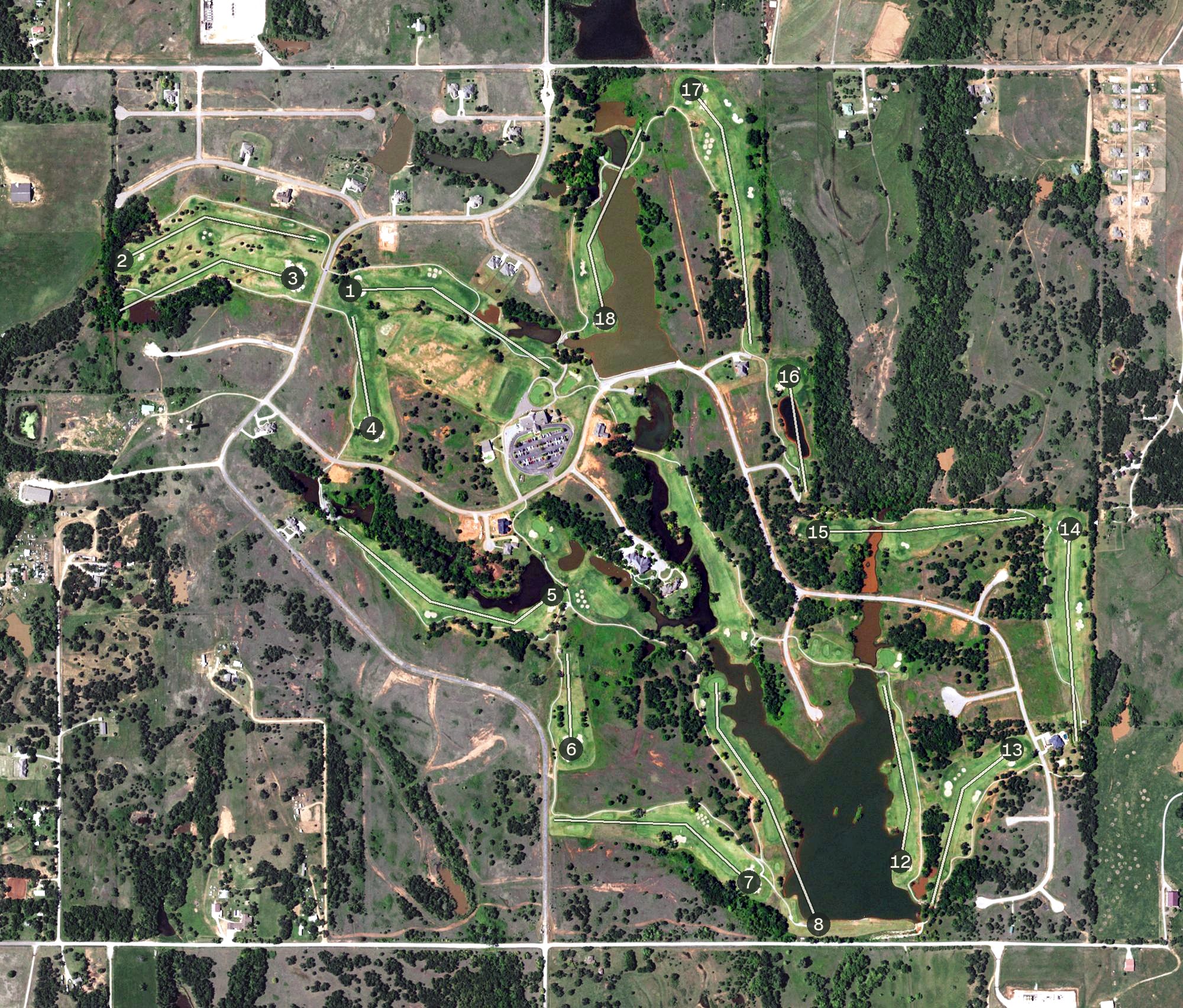 Aerial view of Winter Creek Golf Course, OK