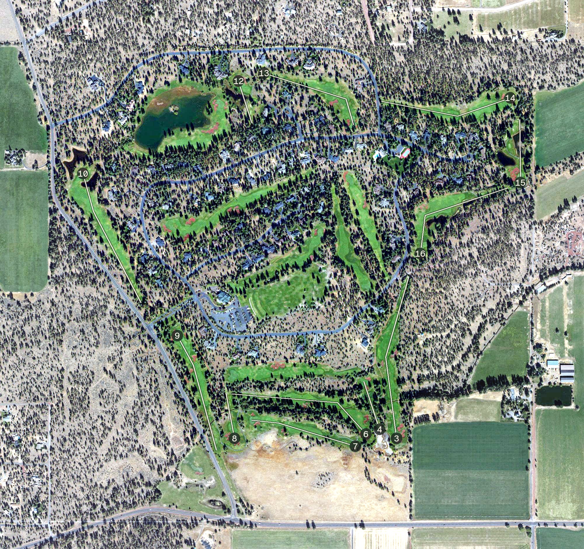 Aerial view of Aspen Lakes Golf Course, OR