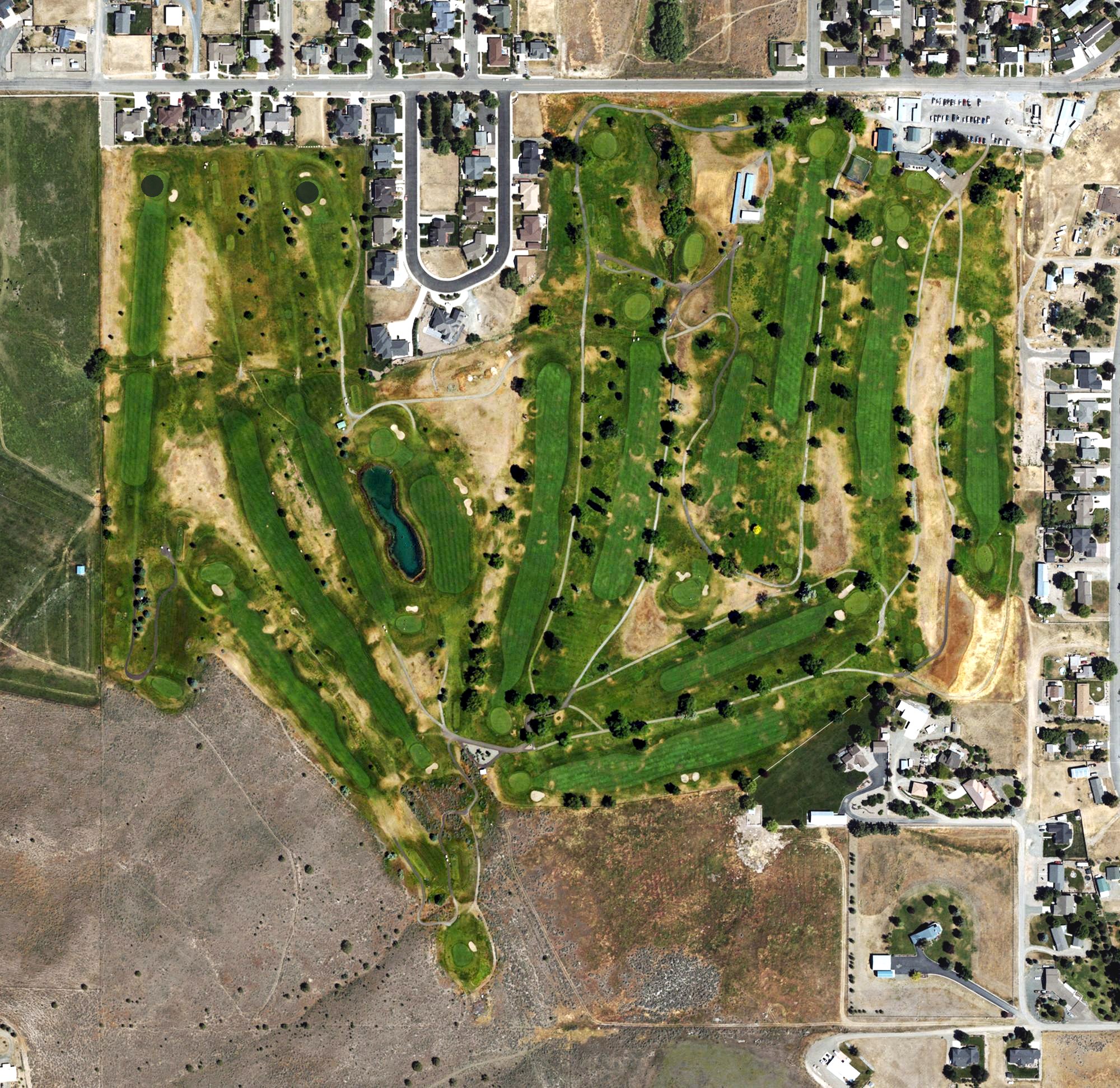 Aerial view of Baker City Golf Club, OR