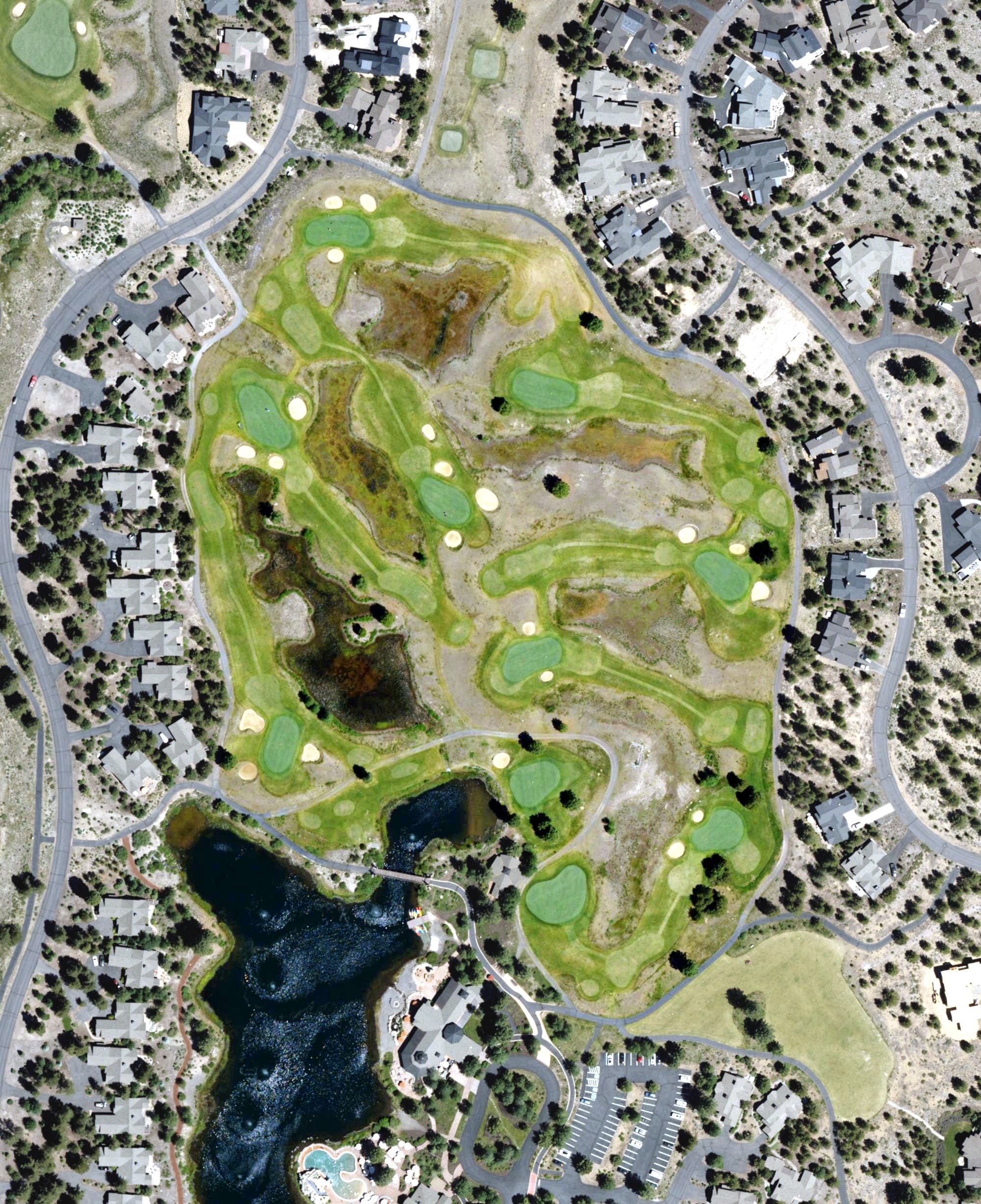 Aerial view of Caldera Links Golf Course, OR