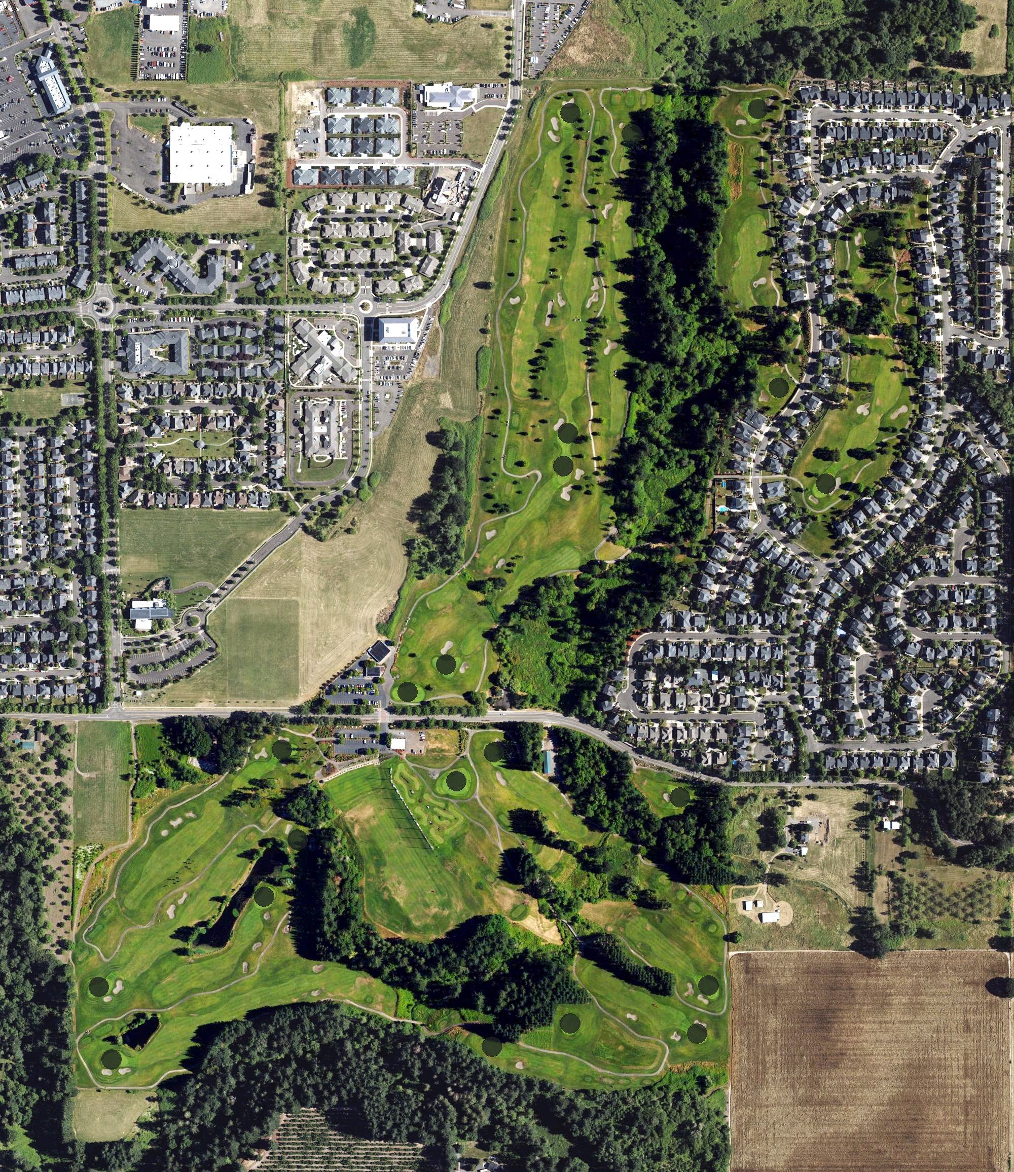Aerial view of Chehalem Glenn Golf Course, OR