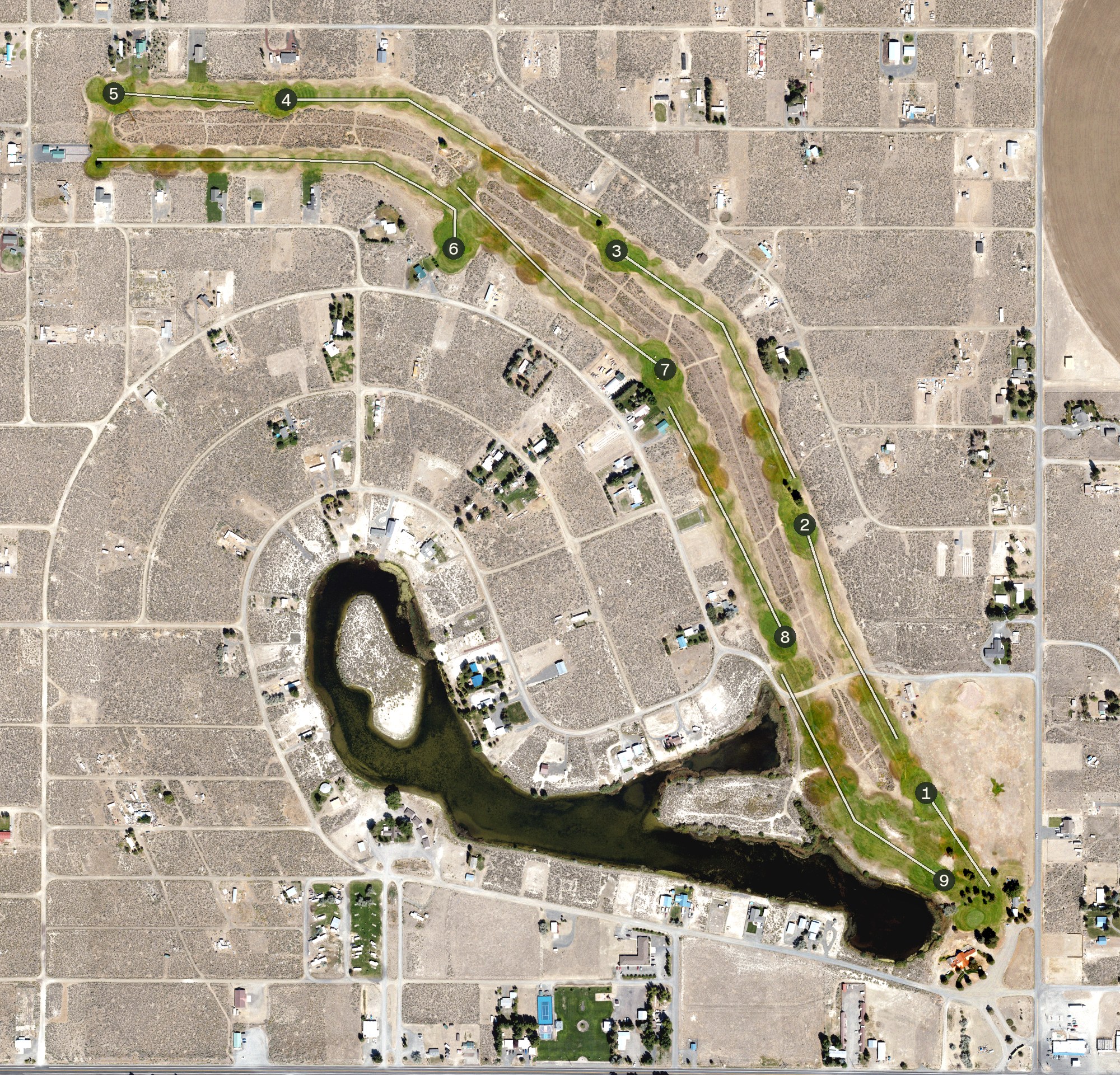 Aerial view of Christmas Valley Golf Course, OR