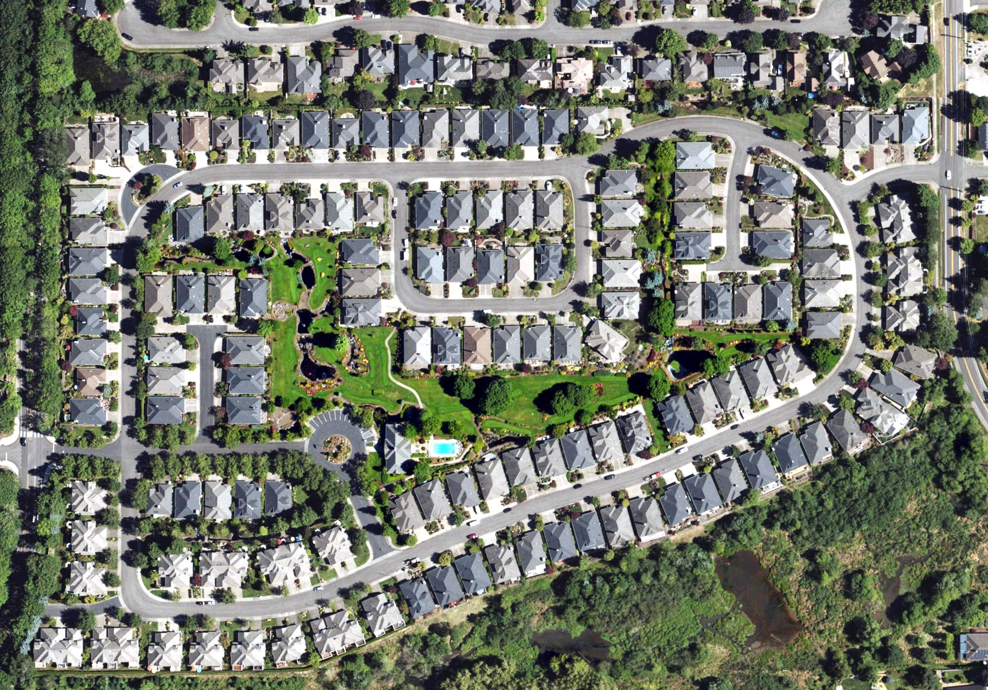 Aerial view of Claremont Greens, OR