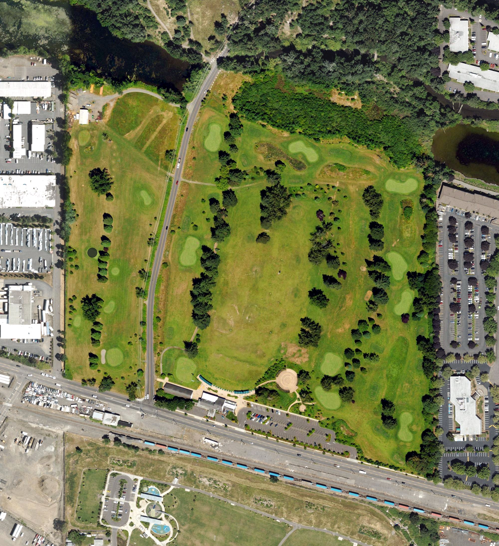 Aerial view of Colwood Golf Center, OR