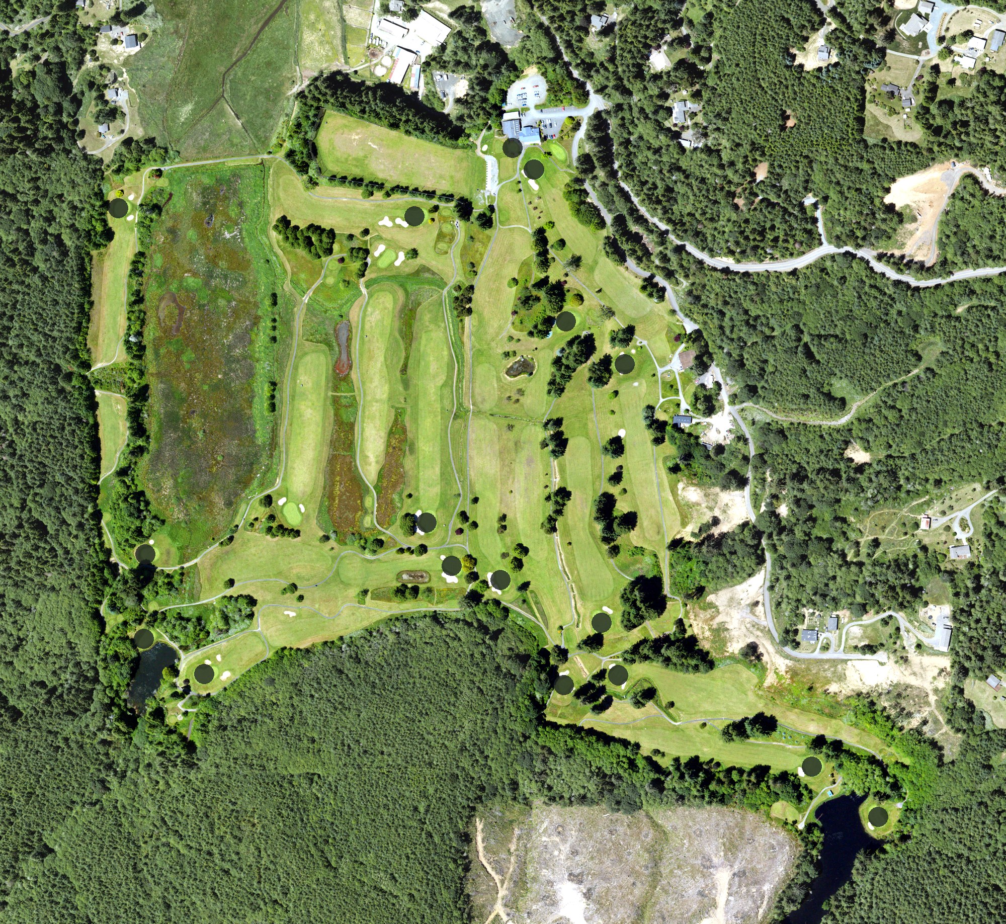 Aerial view of Coos Golf Club, OR